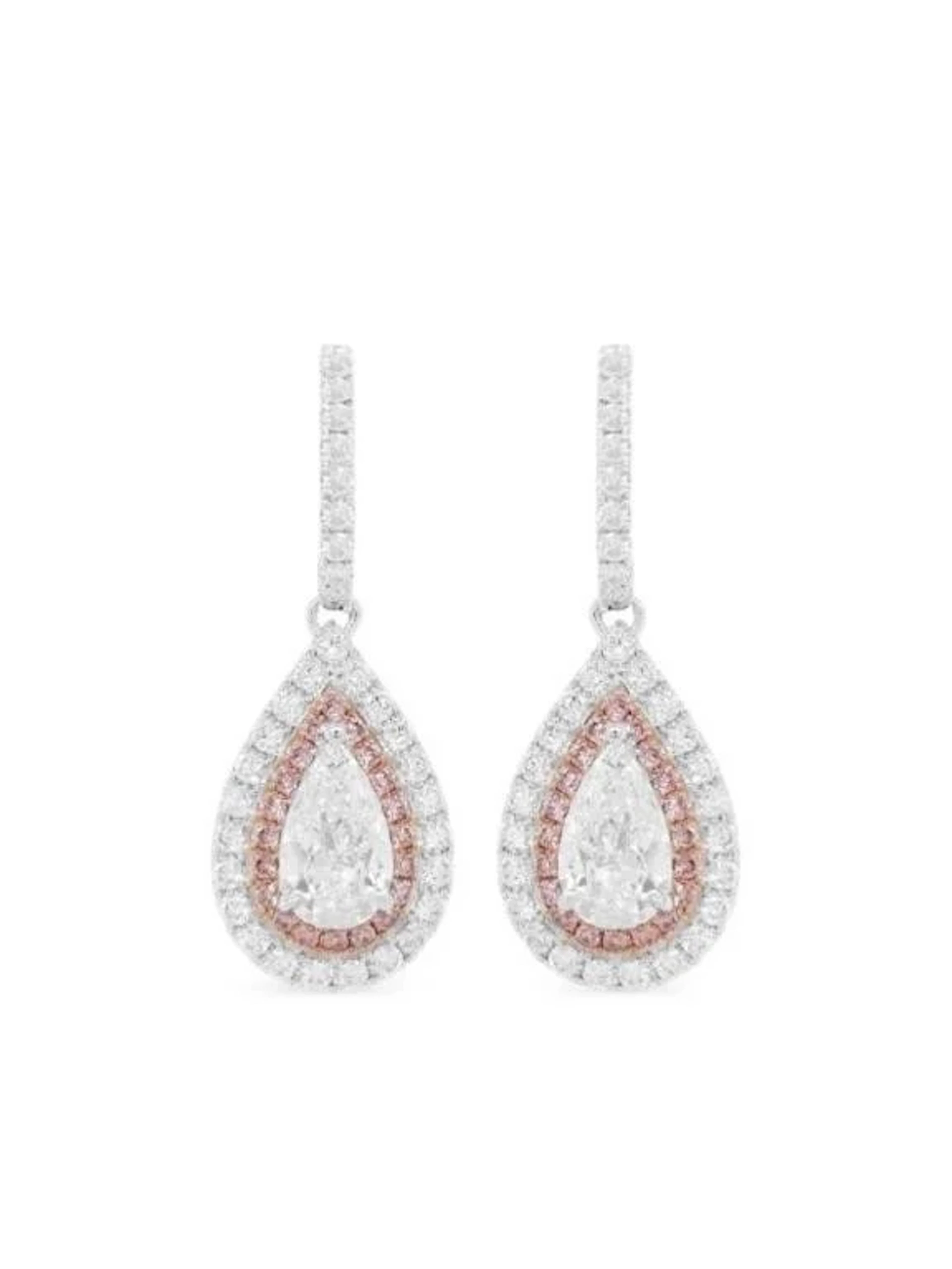 Gold & White Diamond 5.00 Cts Drop Earrings