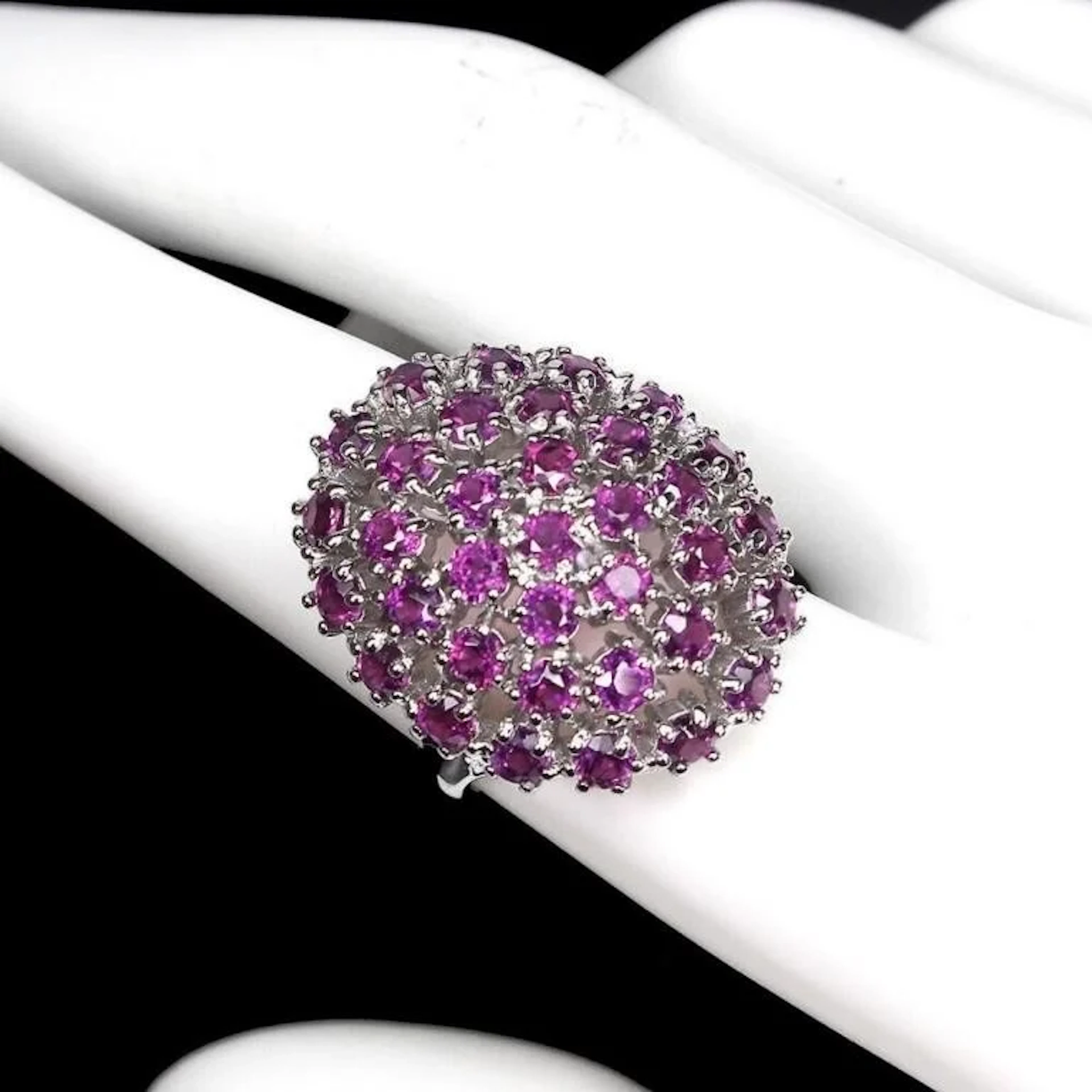 Natural Unheated Rhodolite Garnet Ring