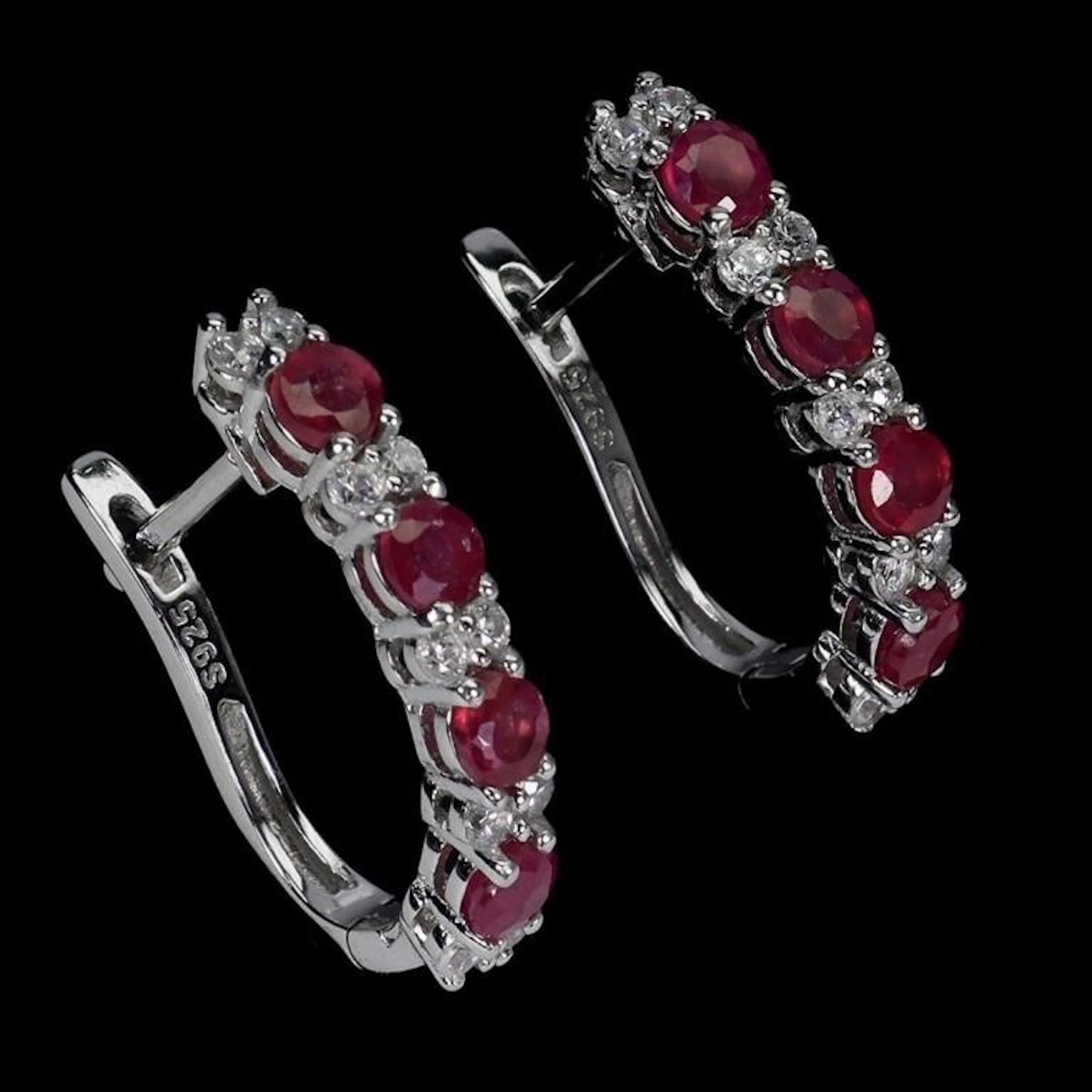 Natural Pigeon Blood Red Ruby Earrings