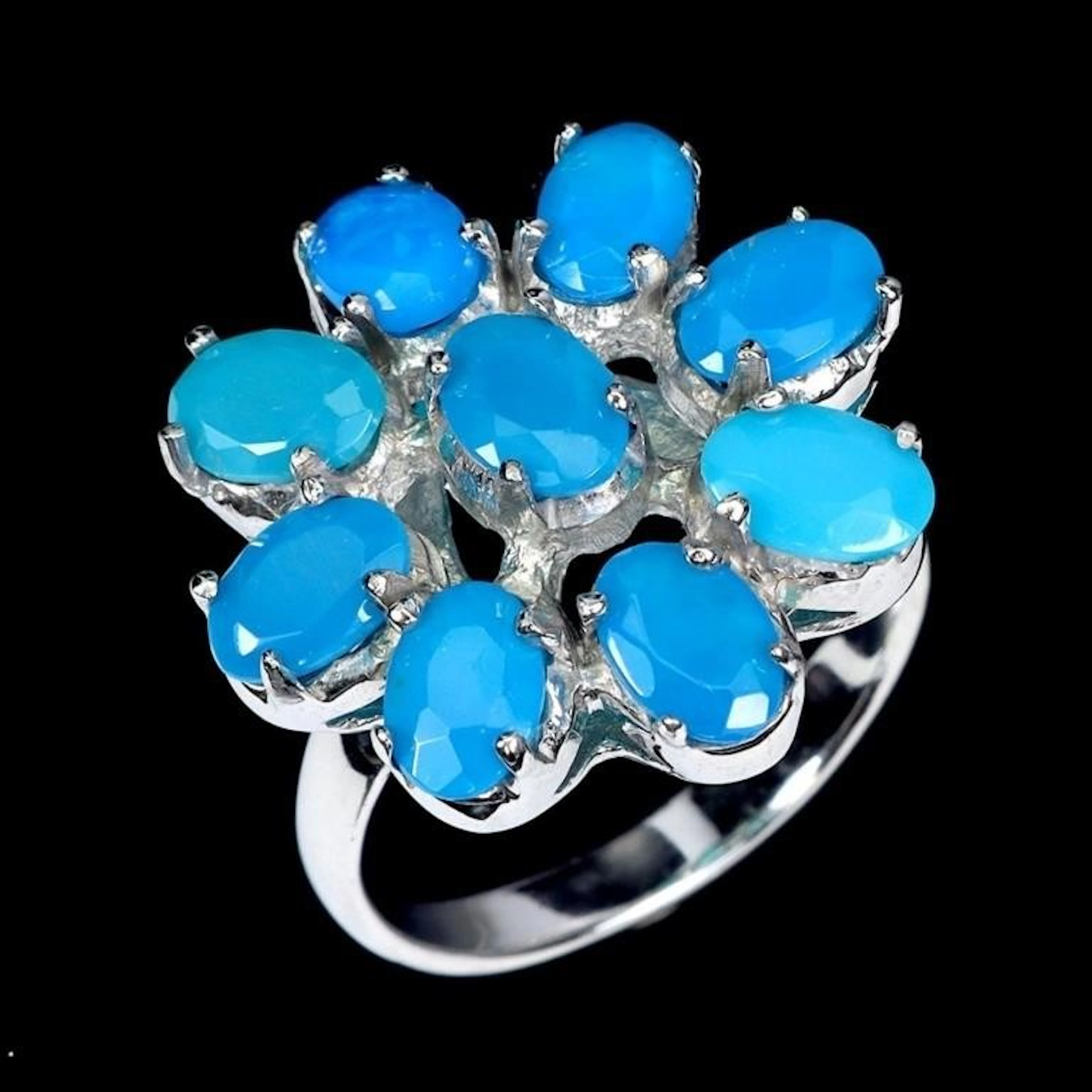 Natural Ethopian Blue Opal Ring