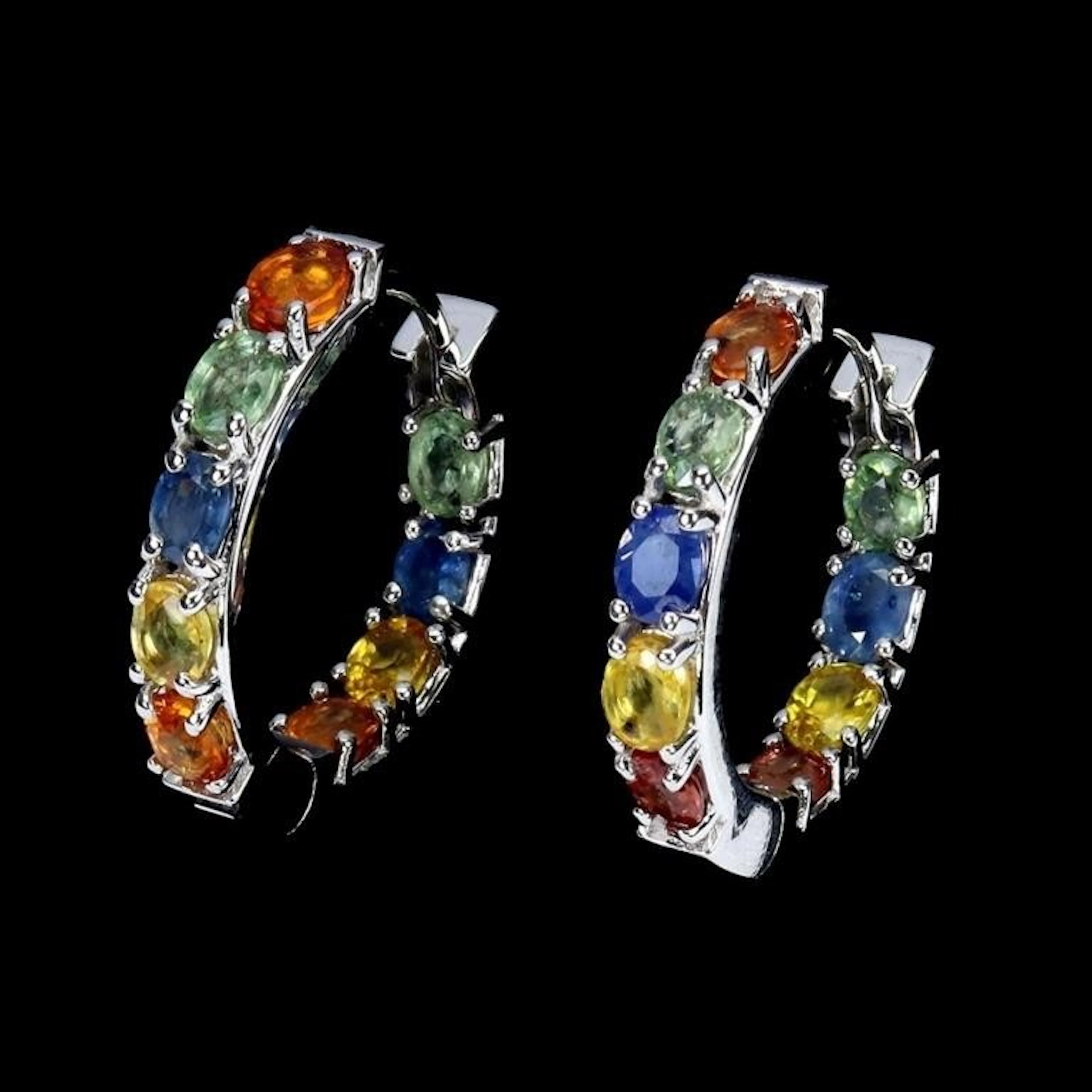 Natural Multi Color sapphire Earrings