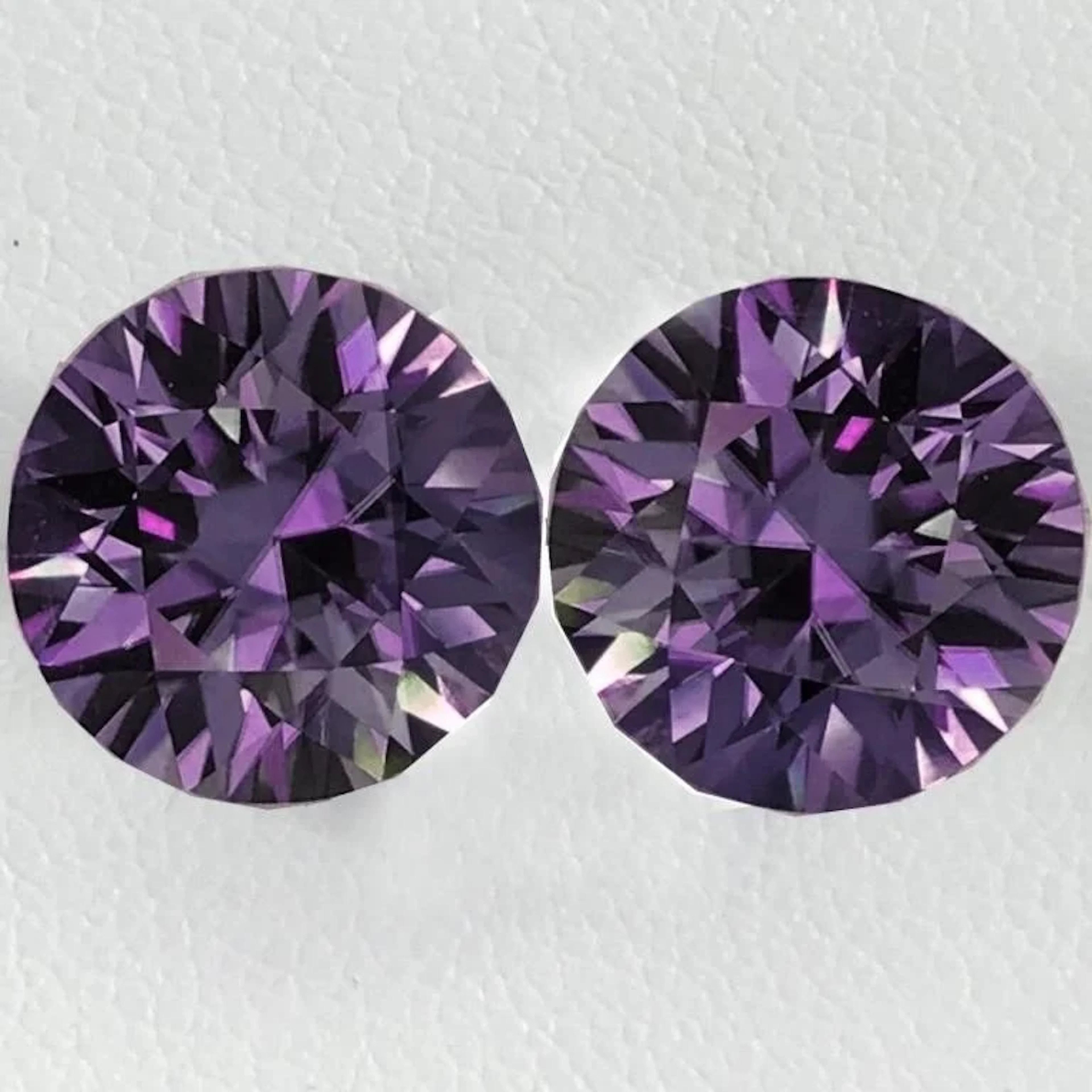 Natural Intense Violet Burma Spinel Pair{Flawless-
