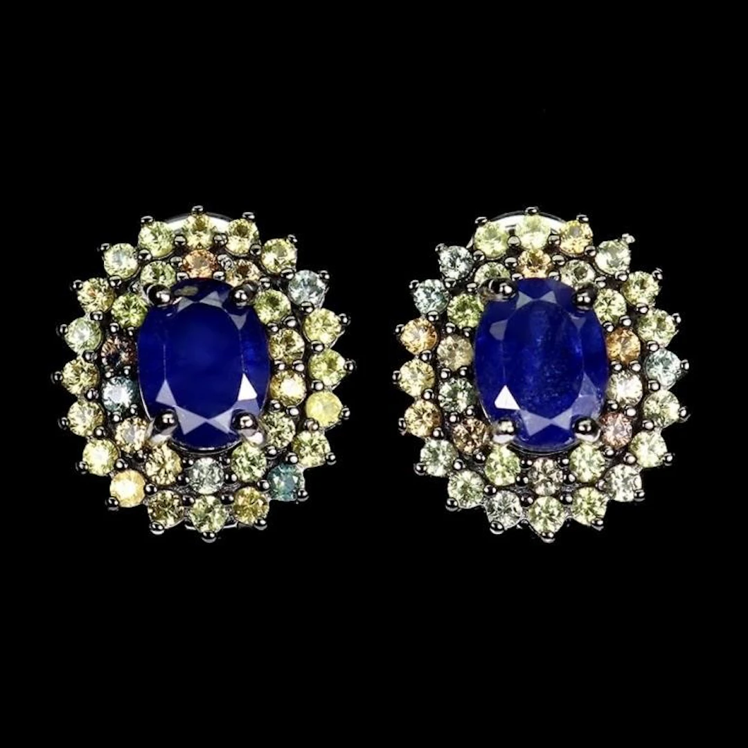 Natural Blue Sapphire Earrings