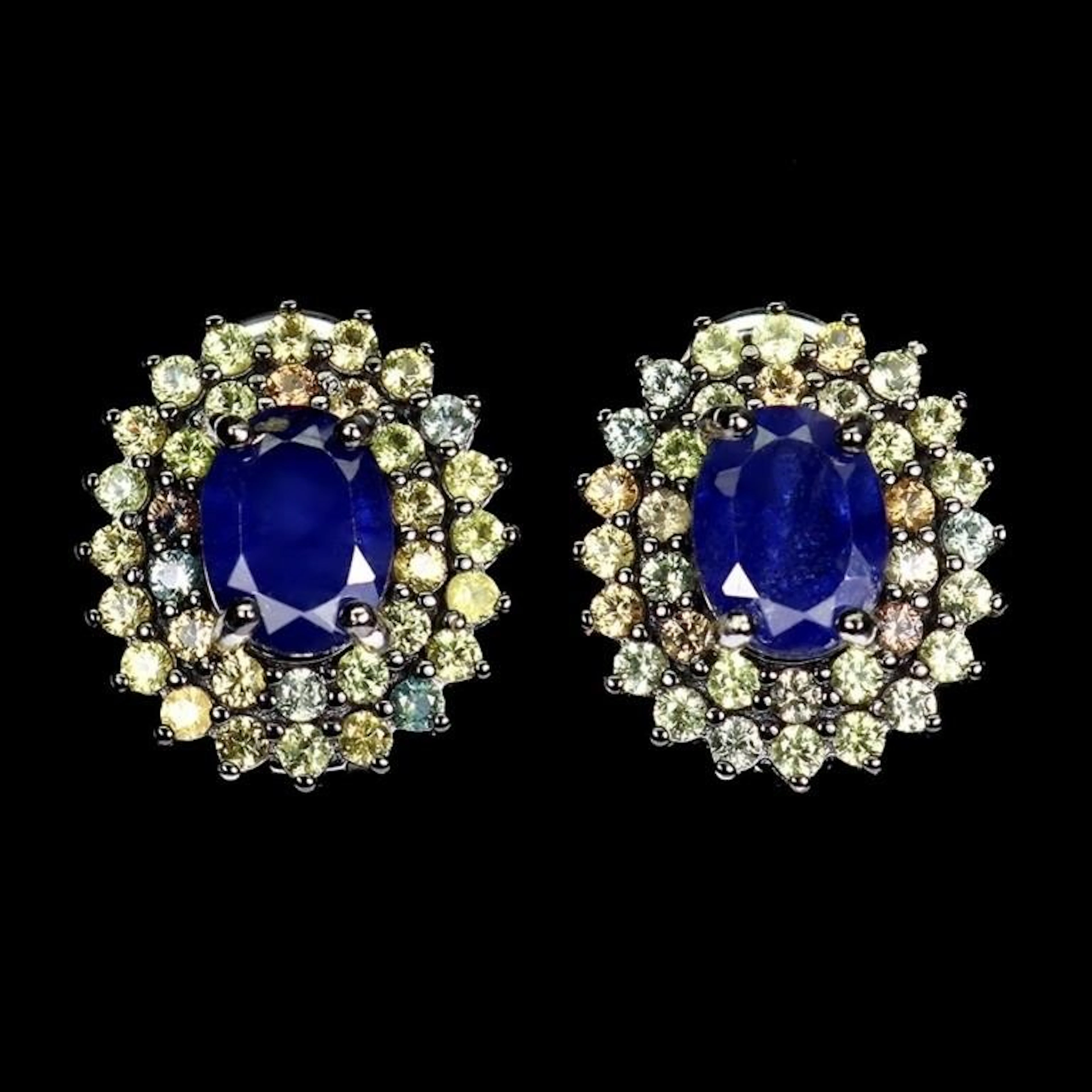 Natural Blue Sapphire Earrings