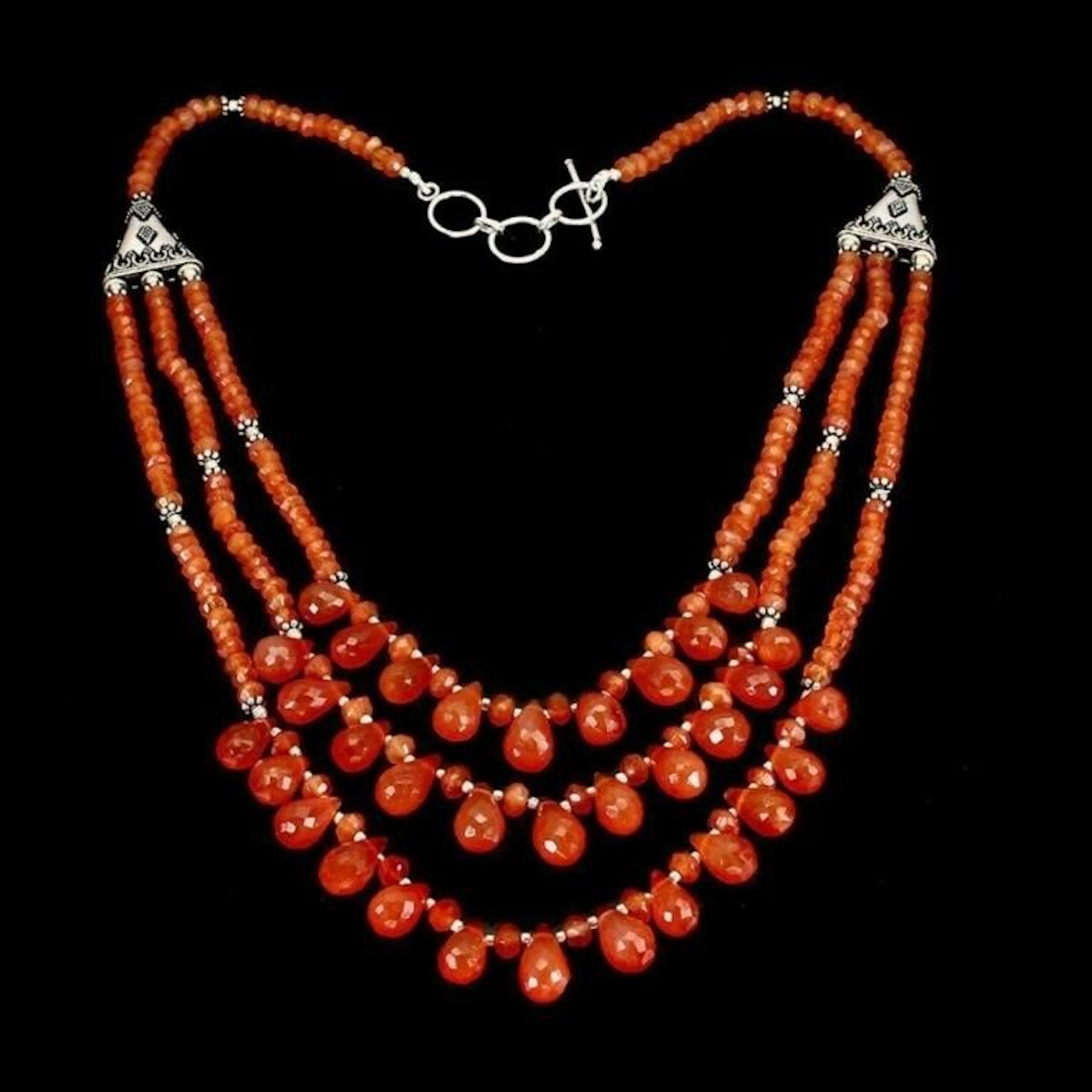 Natural Rare Brazil Orange Carnelian 216 Cts Neck