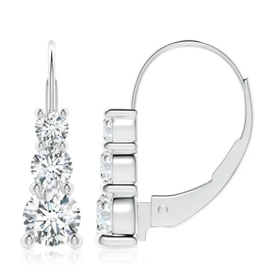 Gold & White Diamonds 8 Cts Drop Earrings