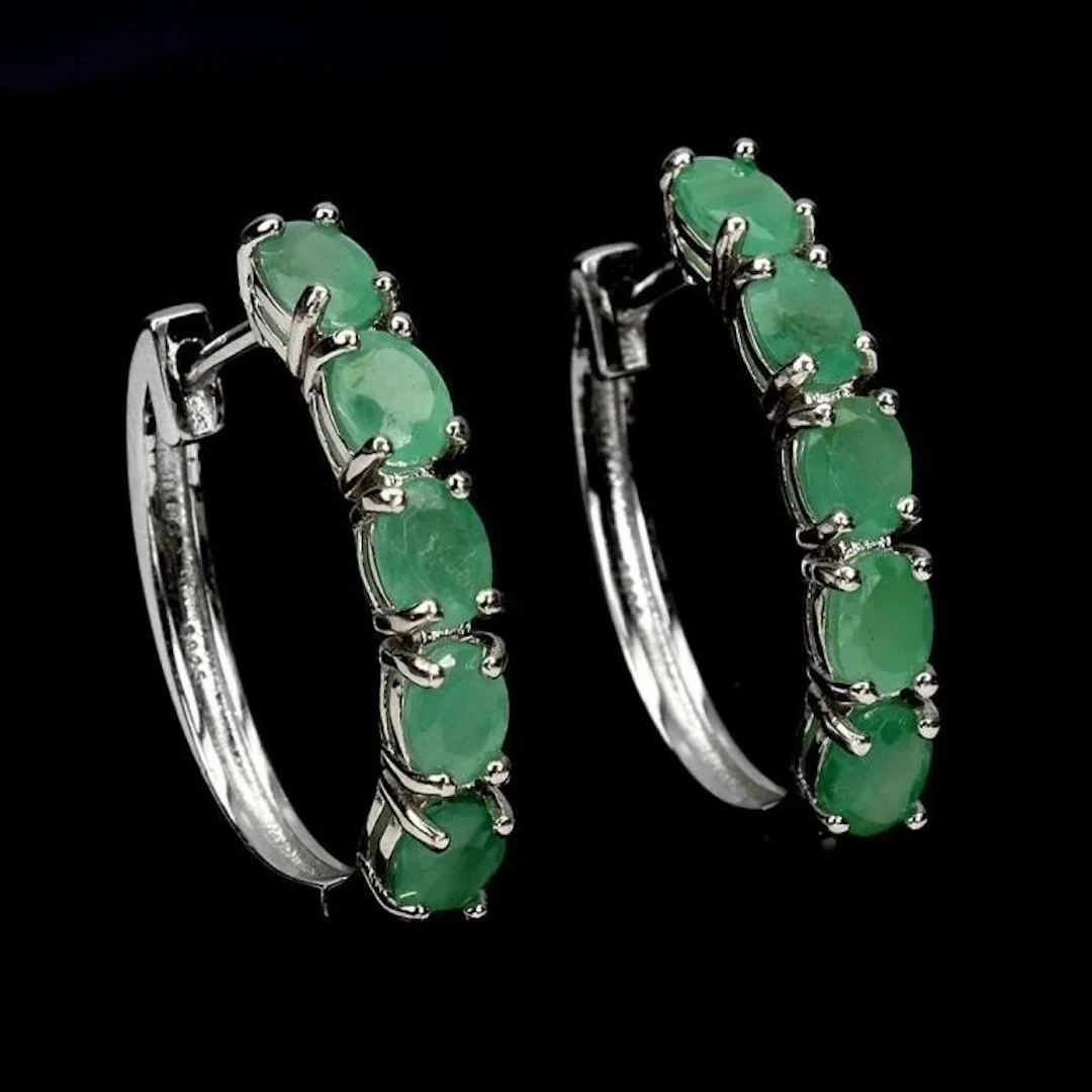 Natural Colombian Emerald Earrings