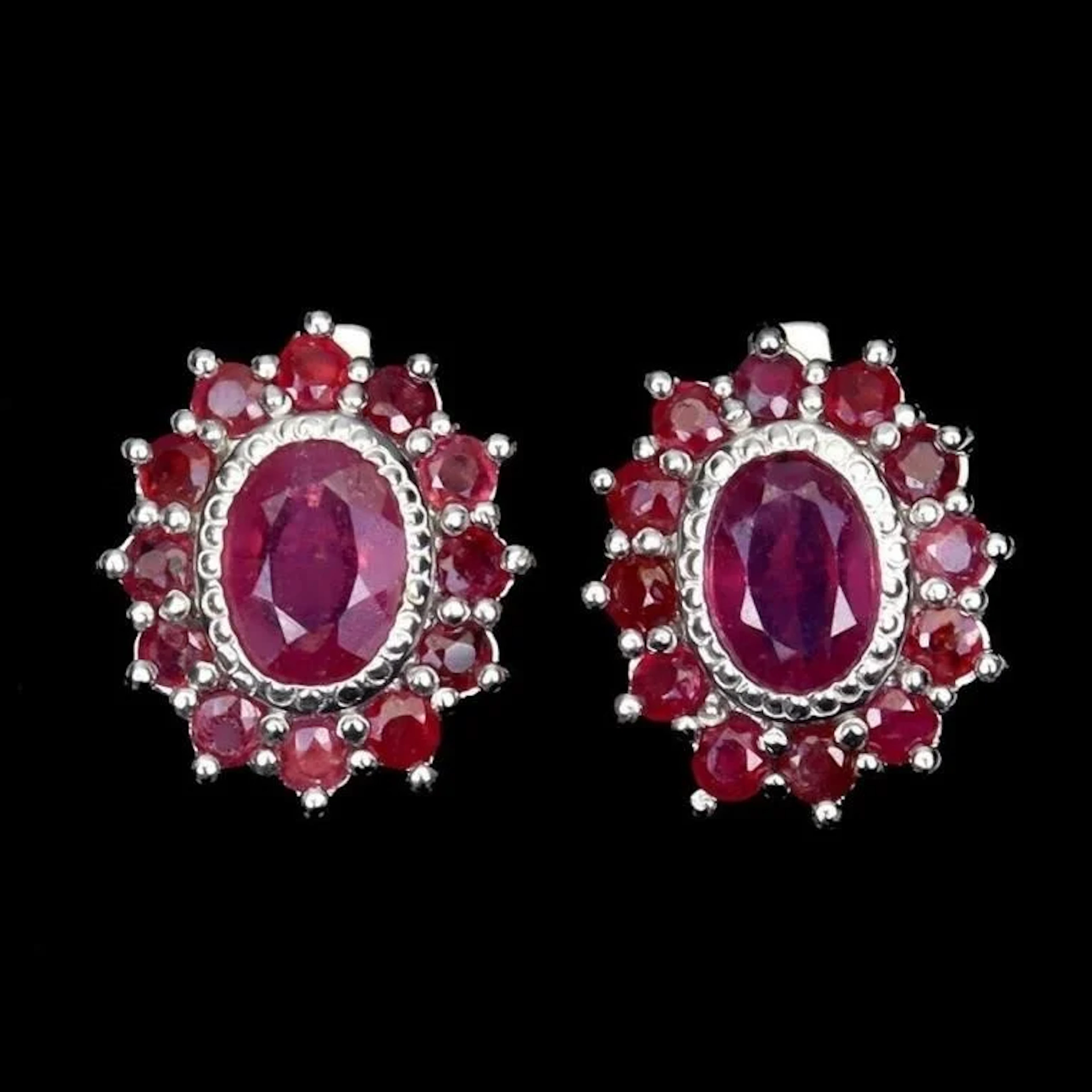 Natural Pigeon Blood Red Ruby Earrings