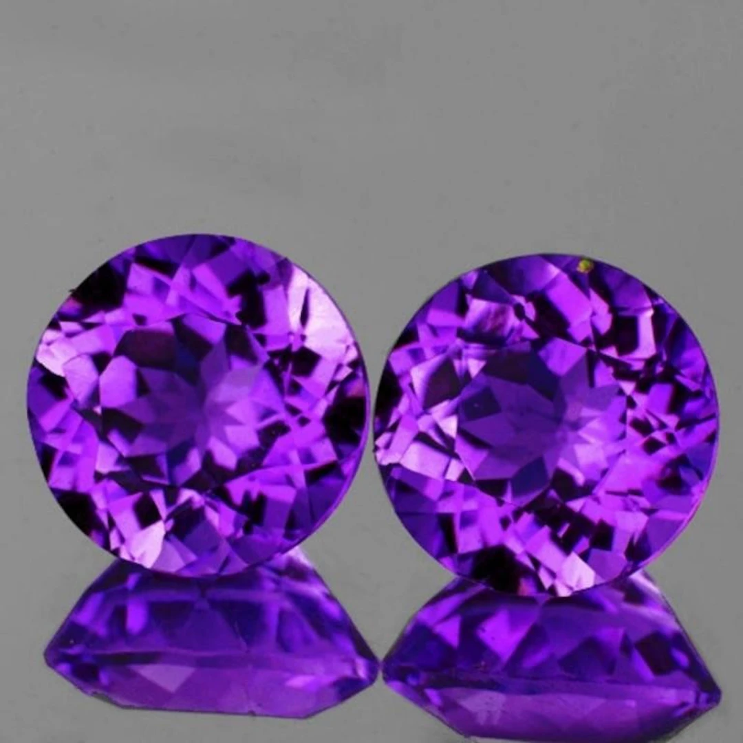 Natural Brilliant Purple Amethyst Pair [Flawless-V