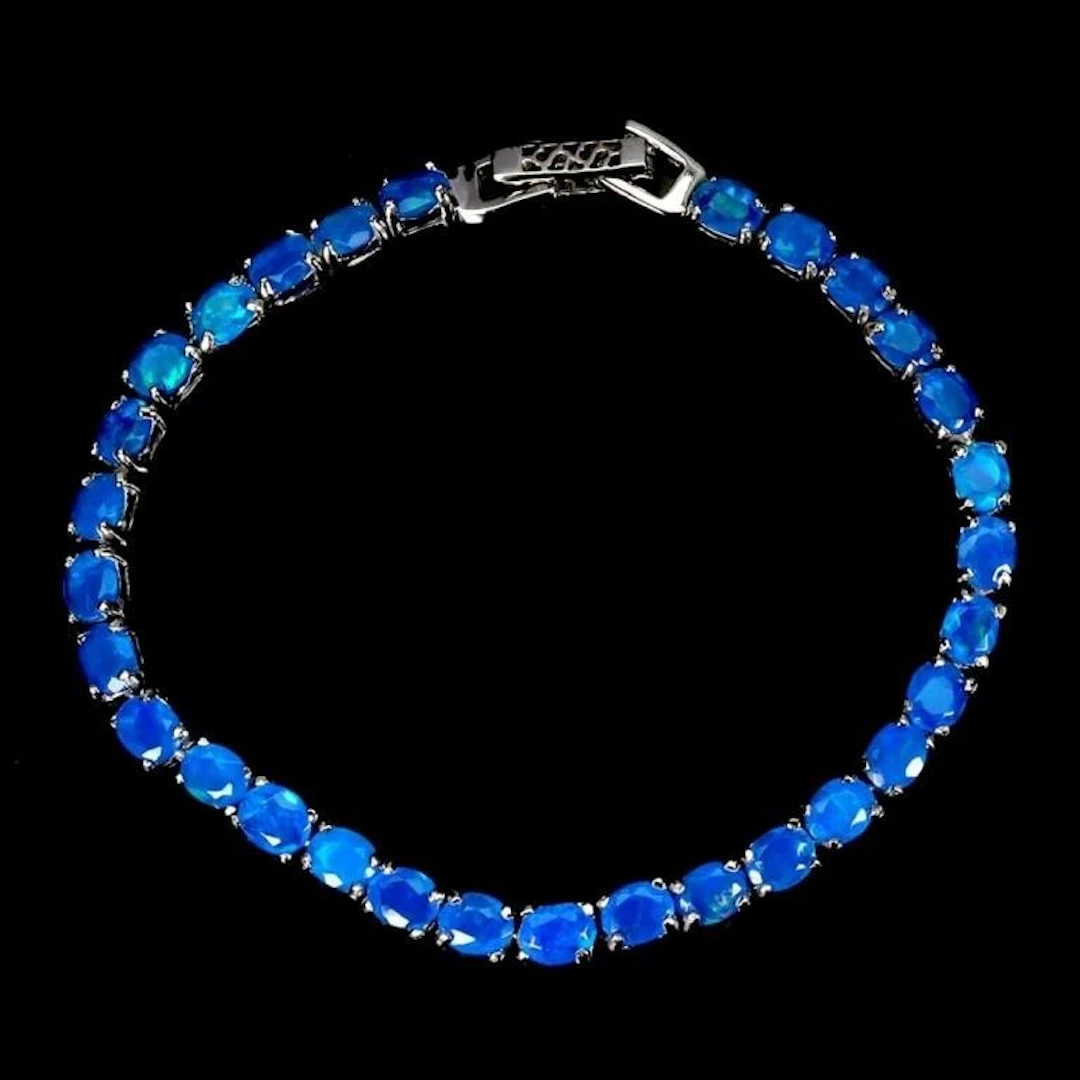 Natural Ethopian Blue Opal Bracelet