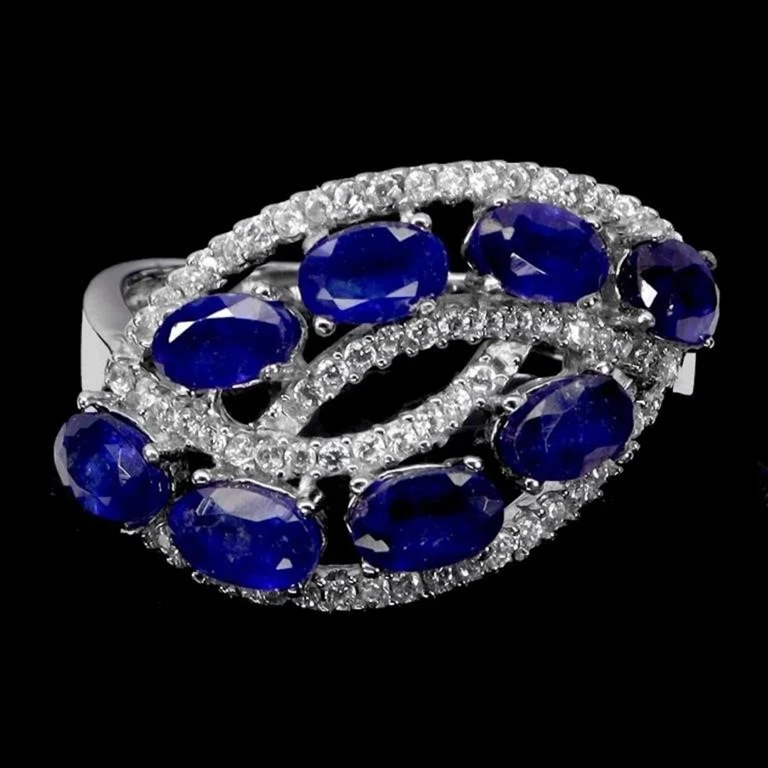 Natural Intense Blue Sapphire Ring
