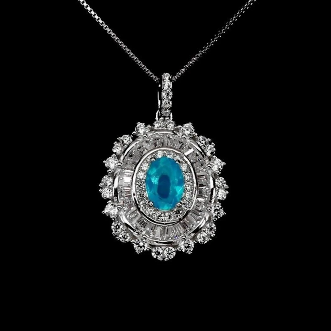 Natural Ethopian Blue Fire Opal Necklace