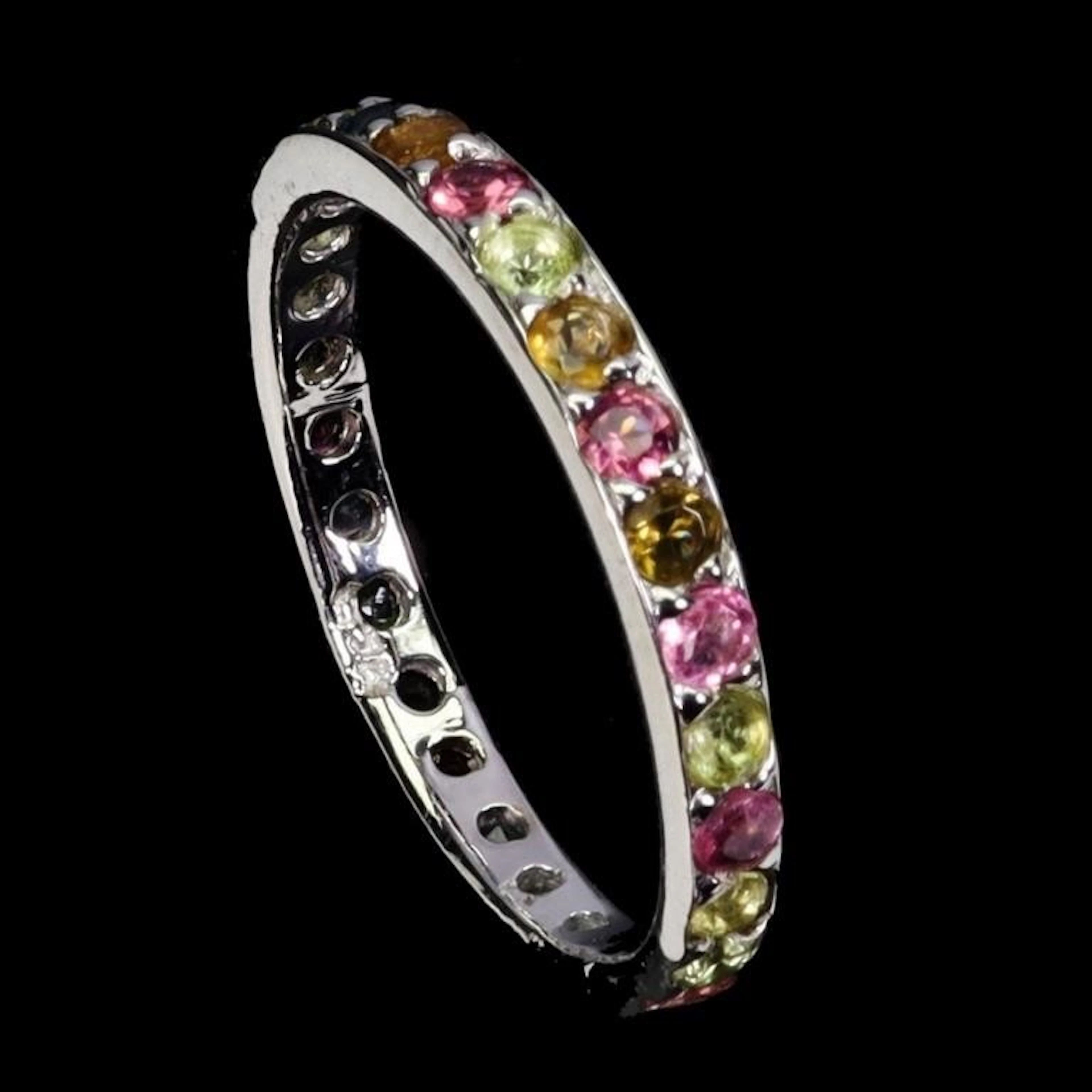 Natural Multi Color Tourmaline Ring