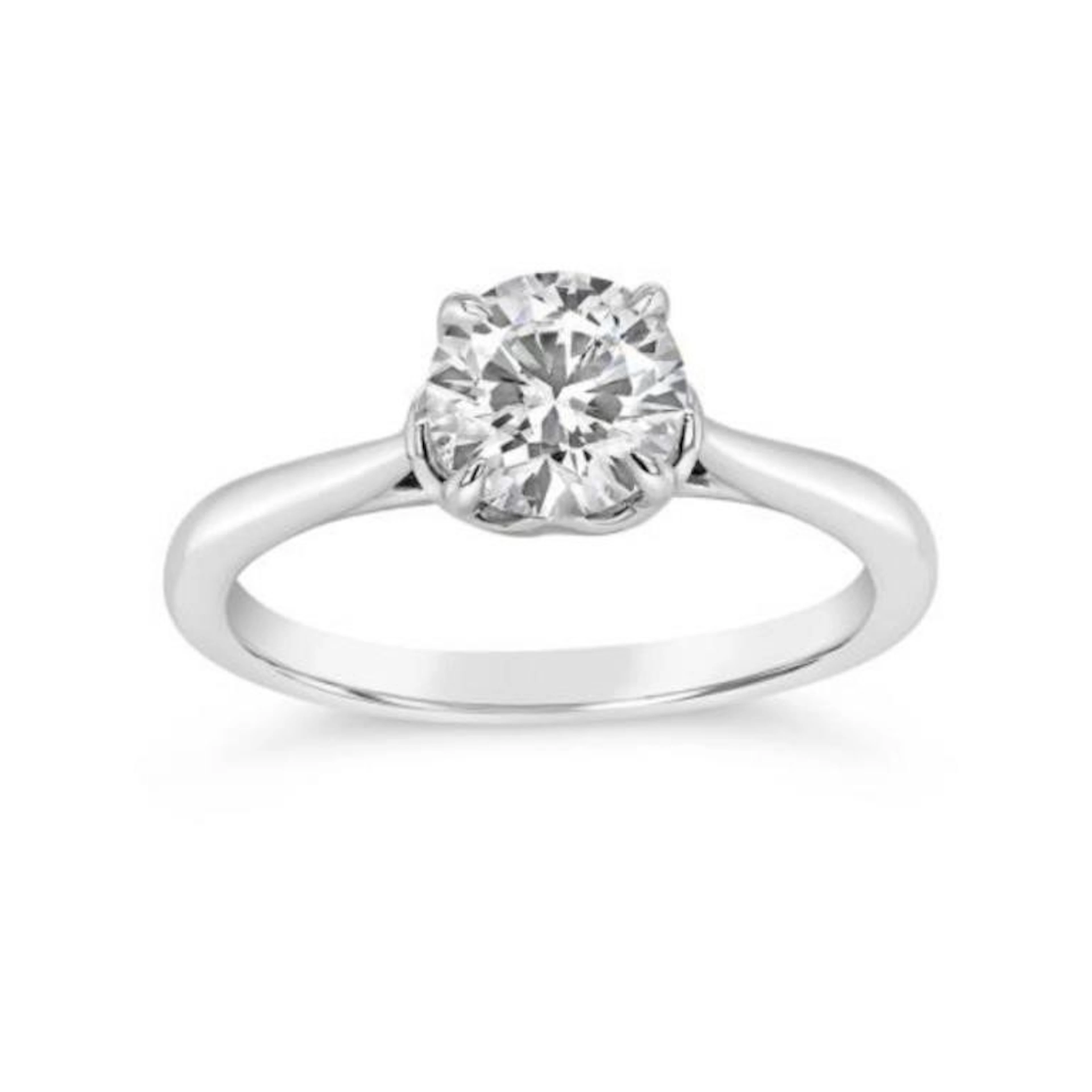 Gold & Lab Diamond 1 Cts Ring - E/VVS