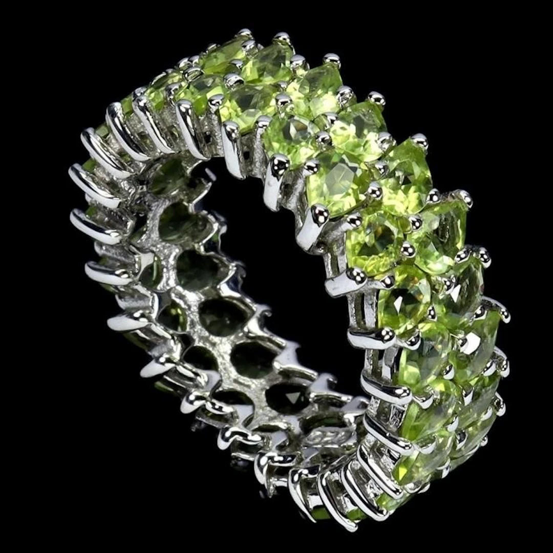 Natural Peridit Eternity Ring