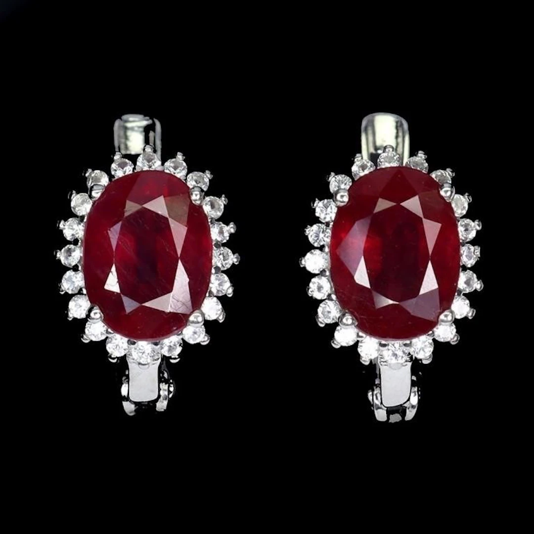 Natural Pigeon Blood Red Ruby Earrings