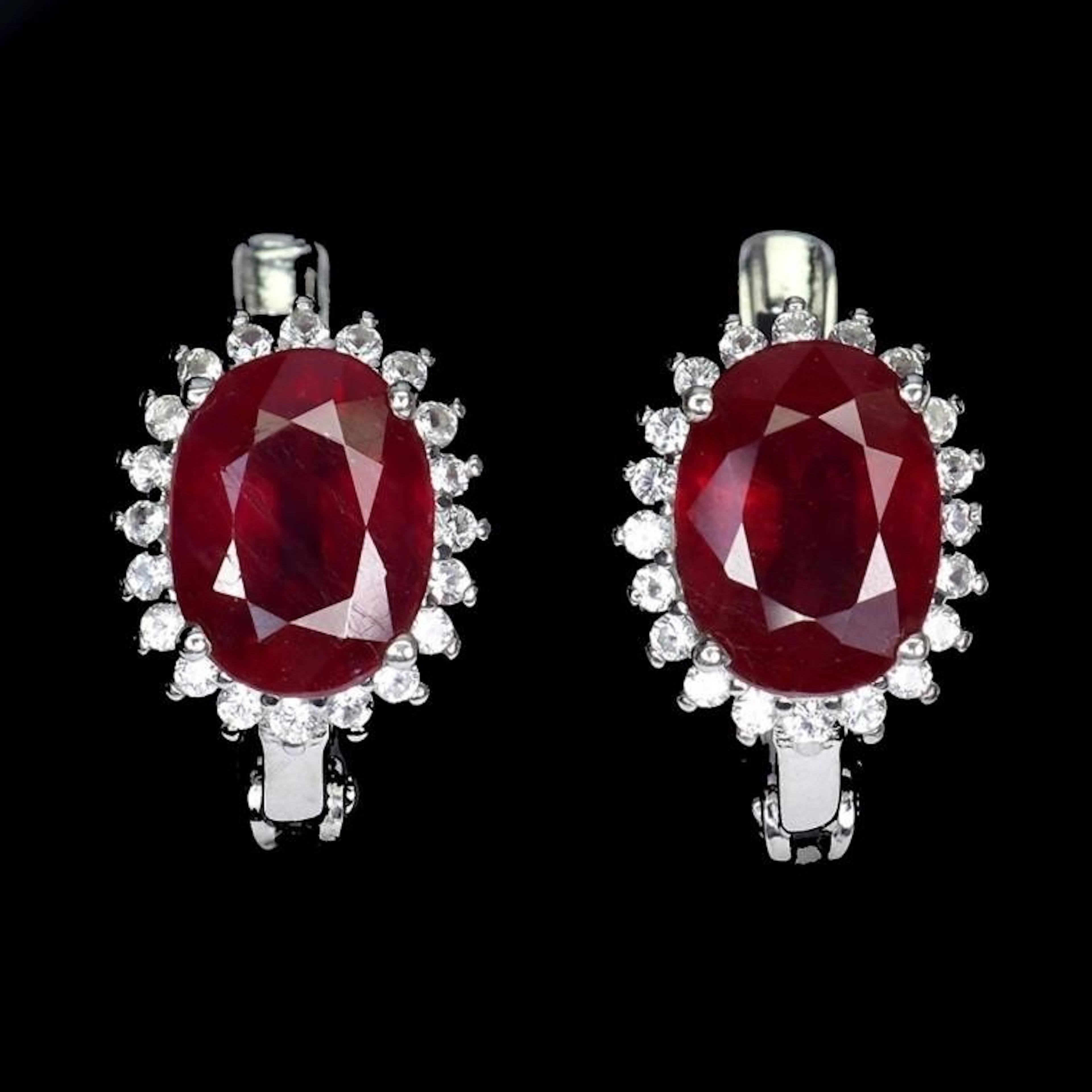 Natural Pigeon Blood Red Ruby Earrings
