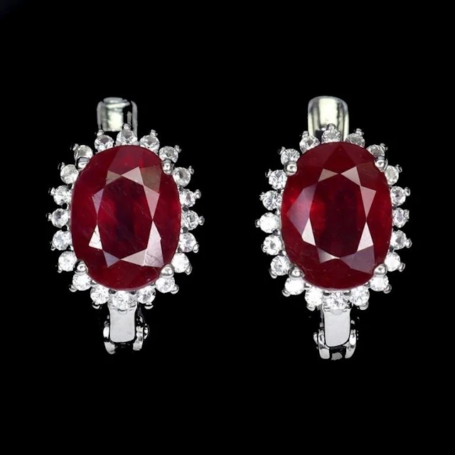 Natural Pigeon Blood Red Ruby Earrings