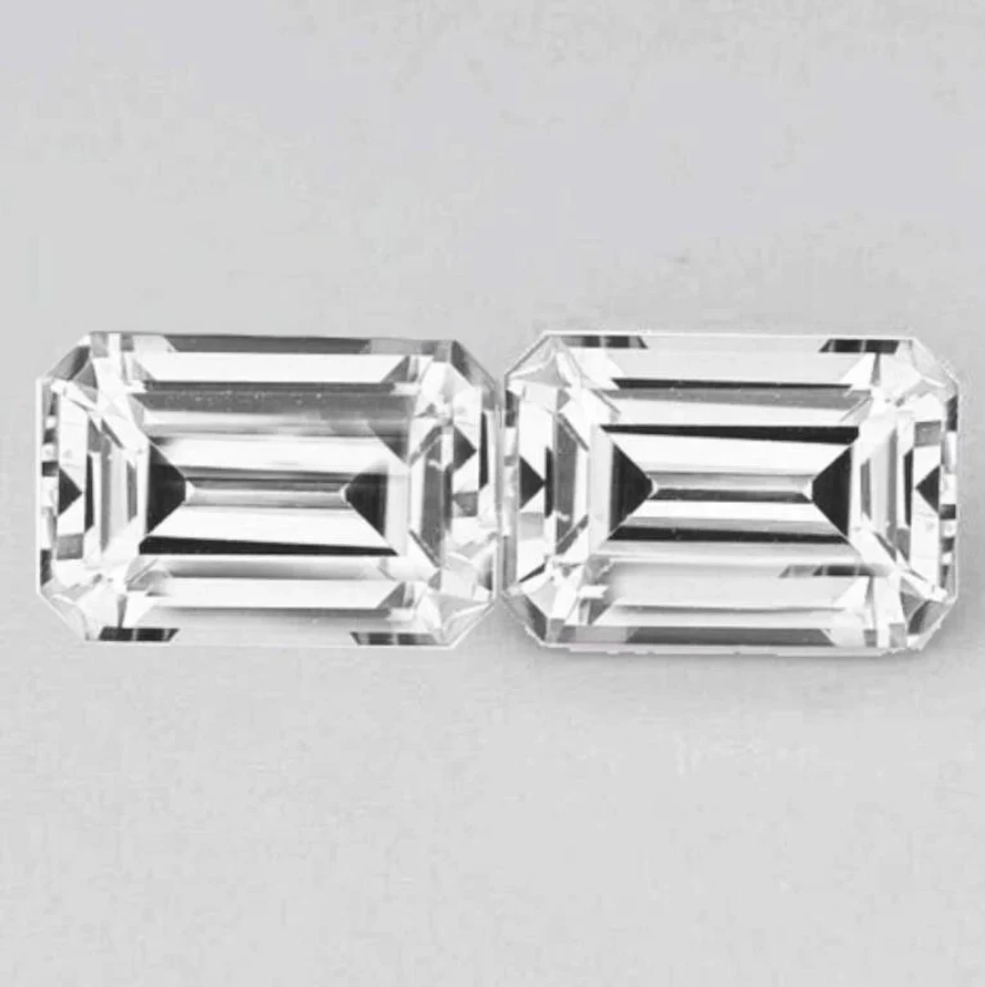Natural White Sapphire Pair {Flawless-VVS}