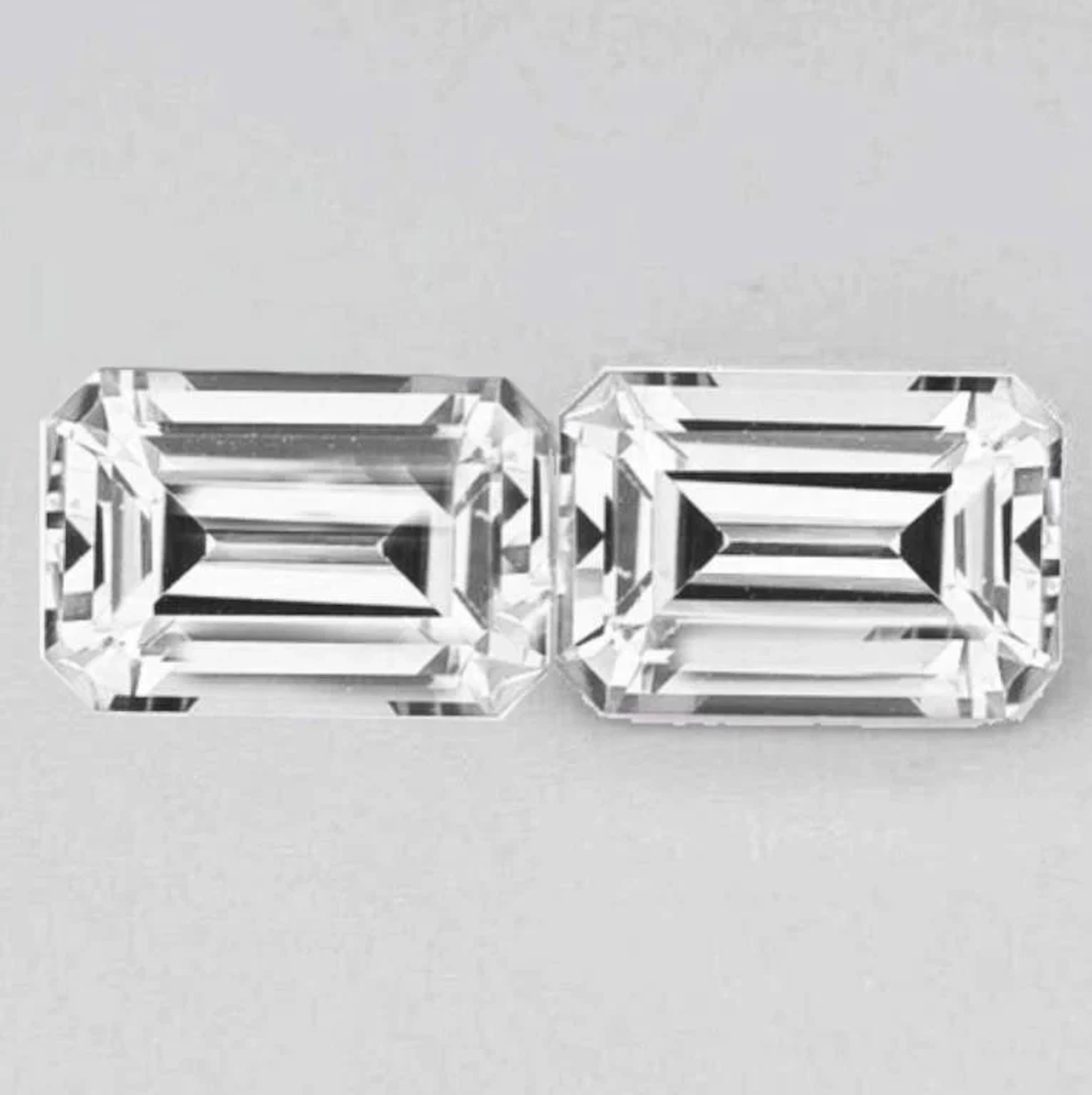 Natural White Sapphire Pair {Flawless-VVS}
