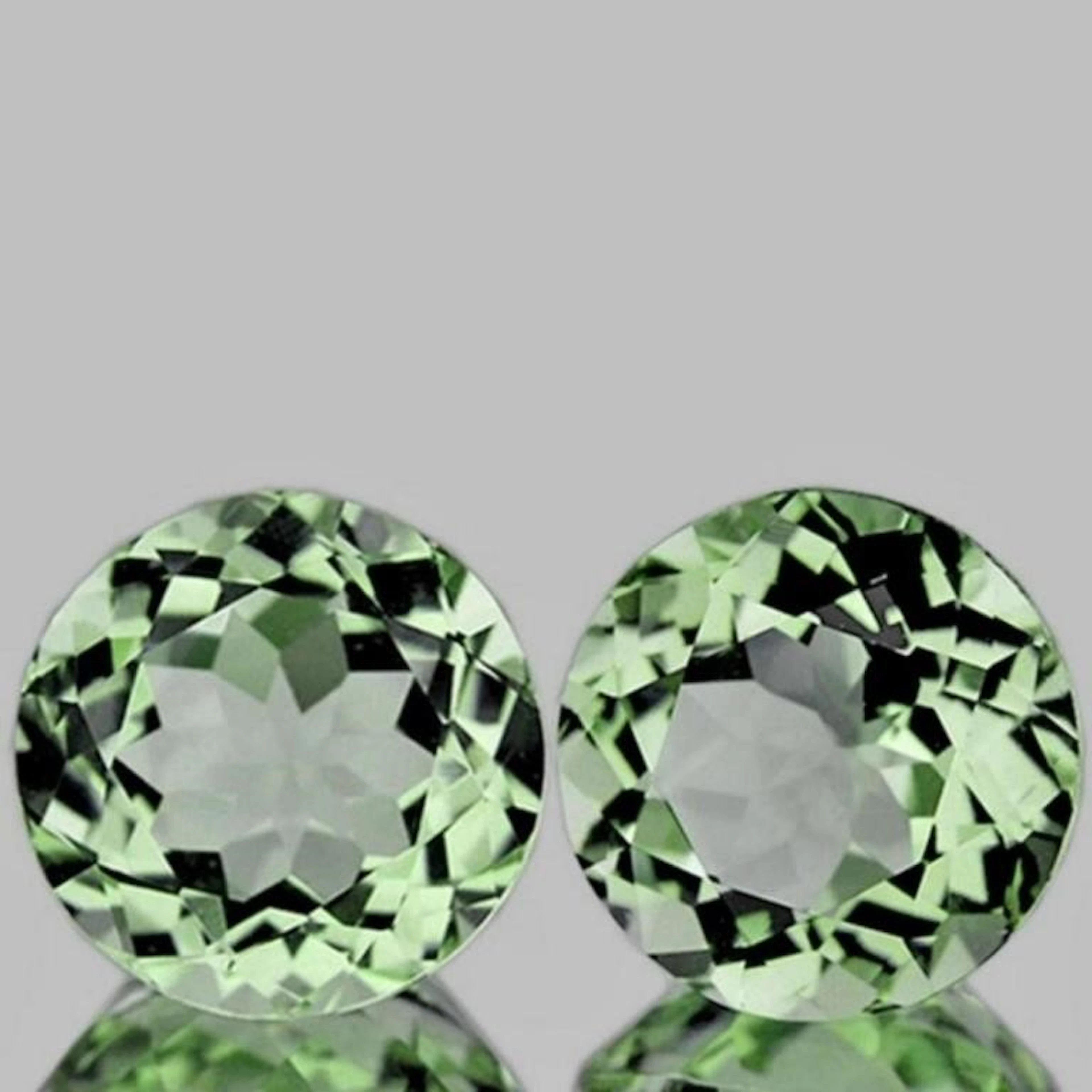 Natural Light Green Tea Amethyst Pair 12.00 MM - F