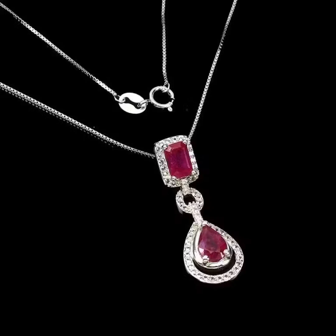 Natural Pigeon Blood Red Ruby Necklace
