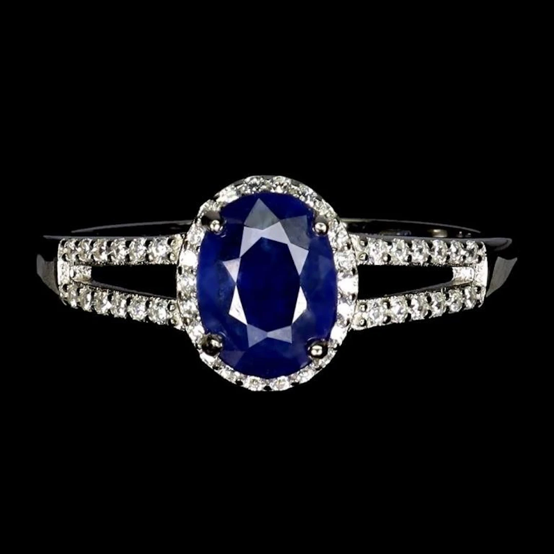 Natural Intense Blue Sapphire Ring