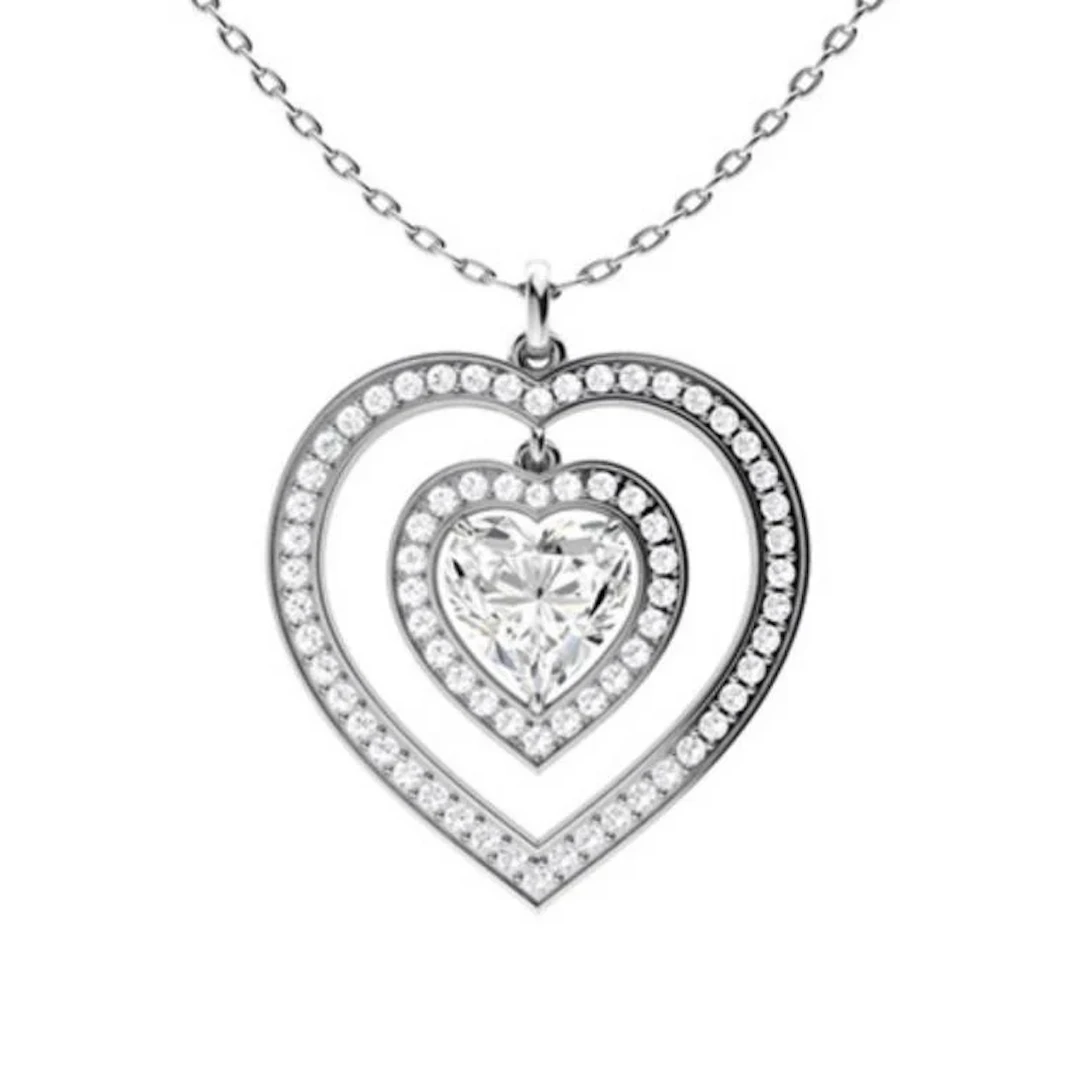 Gold & White Diamonds 3 Cts Necklace - E/VVS