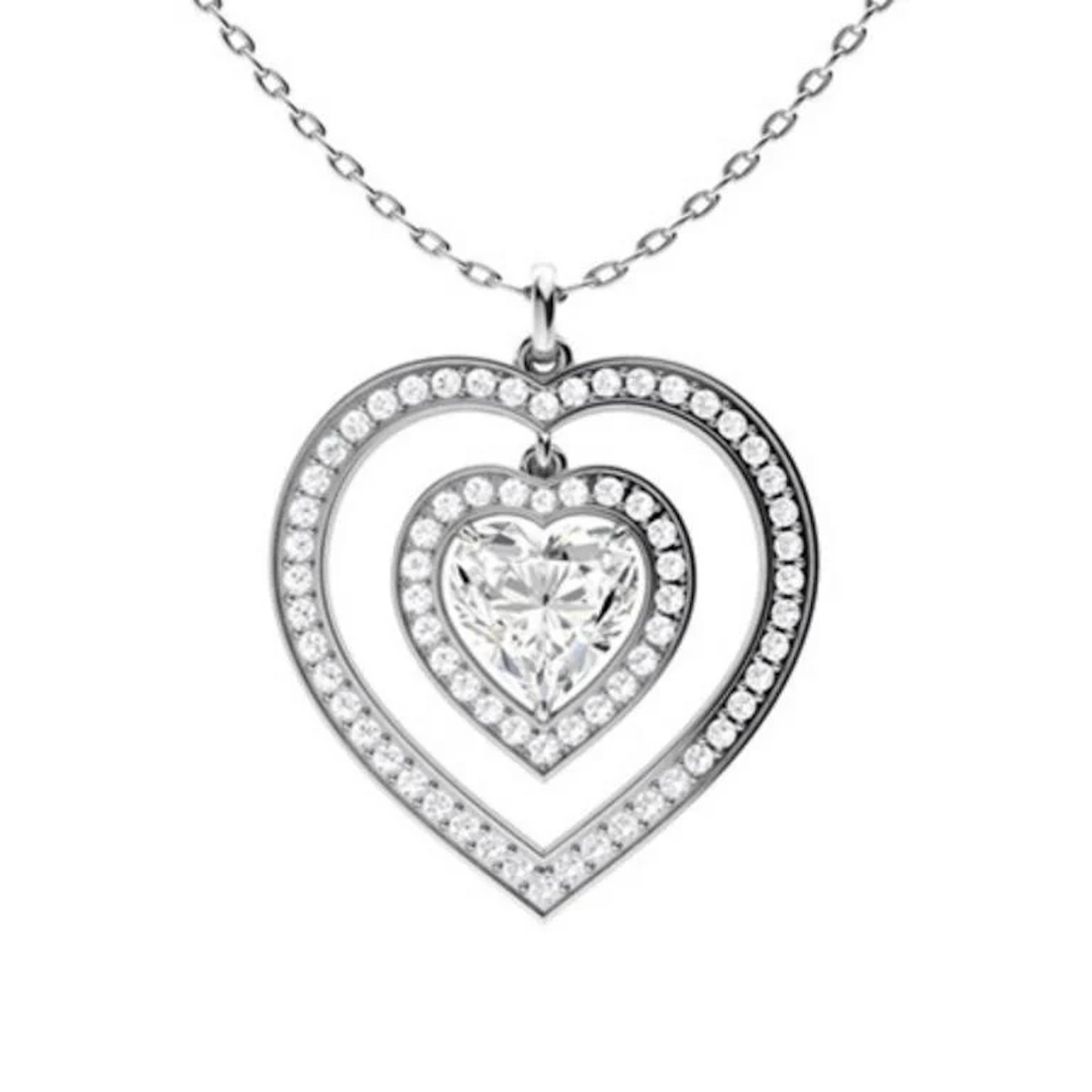 Gold & White Diamonds 3 Cts Necklace - E/VVS
