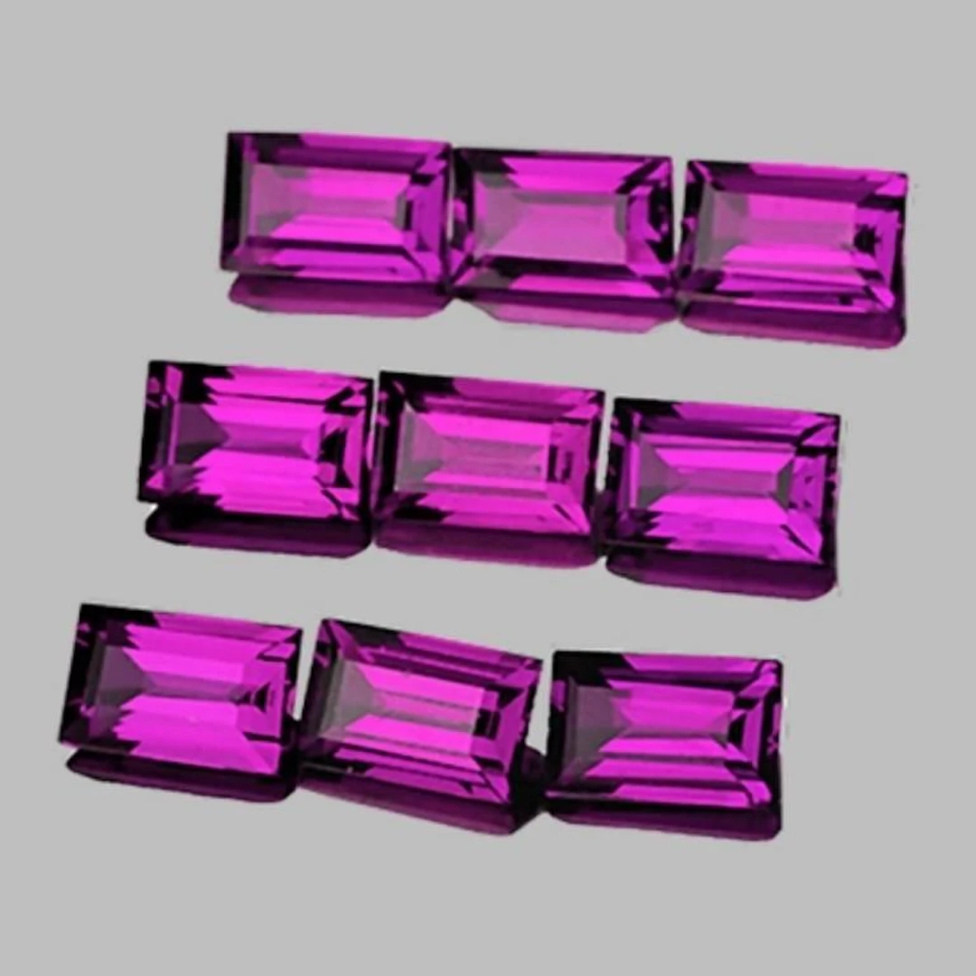 Natural Magenta Purple Rhodolite Garnet 9 Pcs- FL/