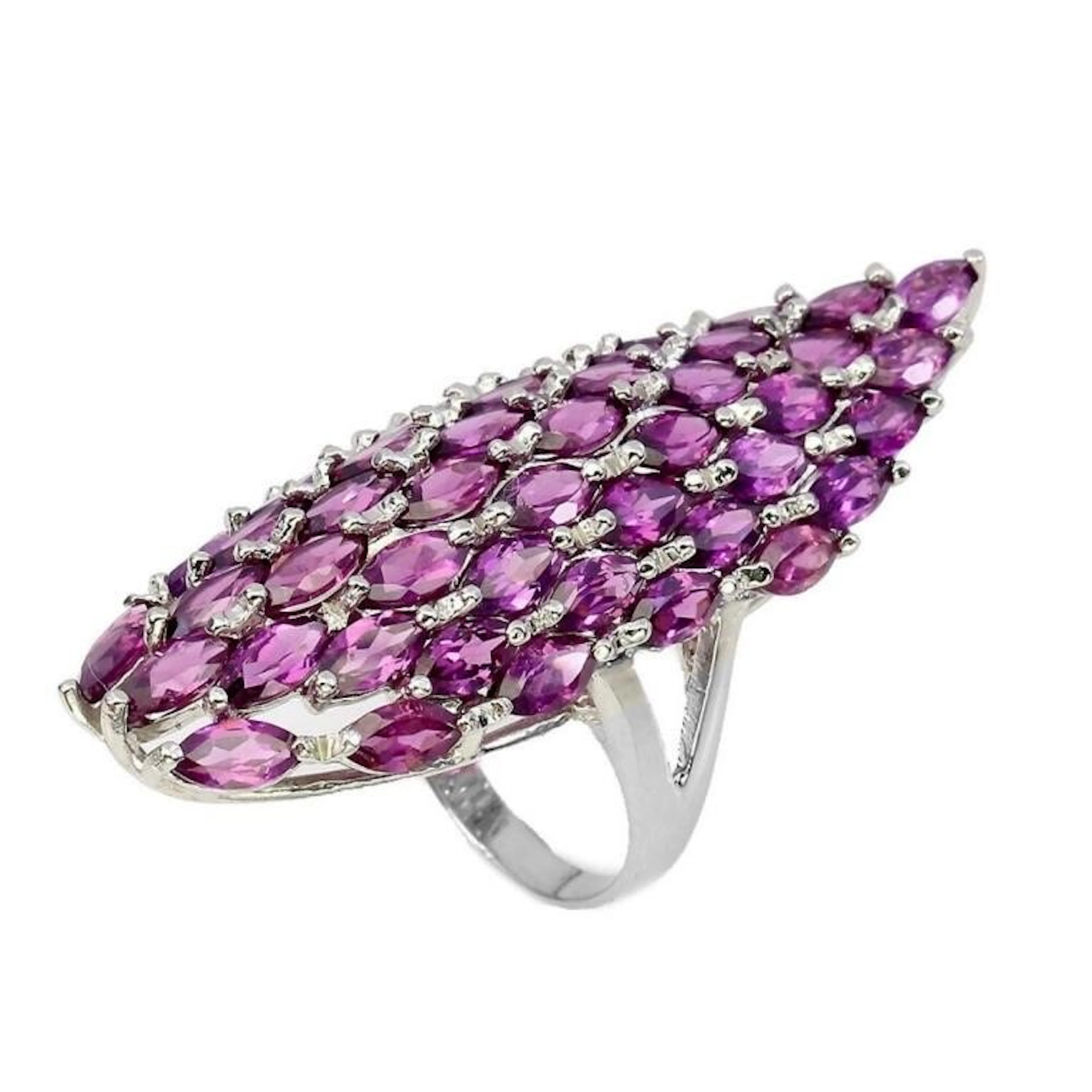 Natural Unheated Rhodolite Garnet Ring