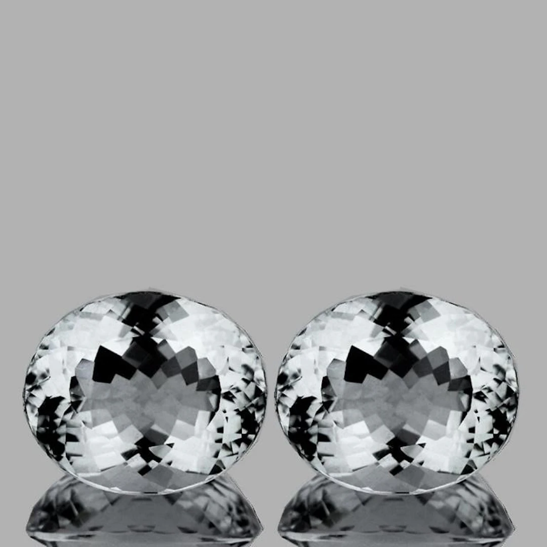Natural White Aquamarine Pair{Flawless-VVS}