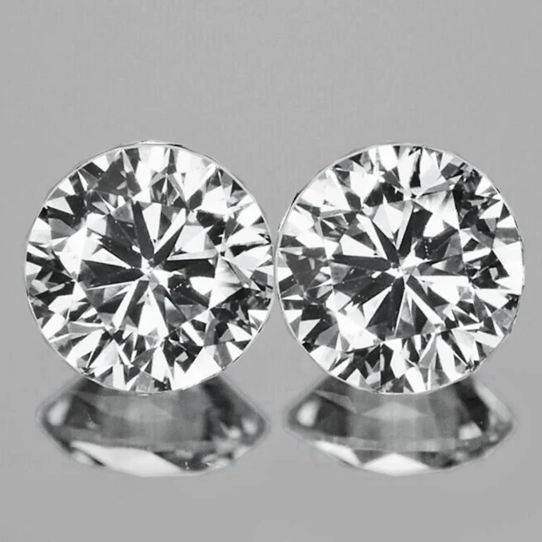 Natural White Zircon Pair {Flawless-VVS1}