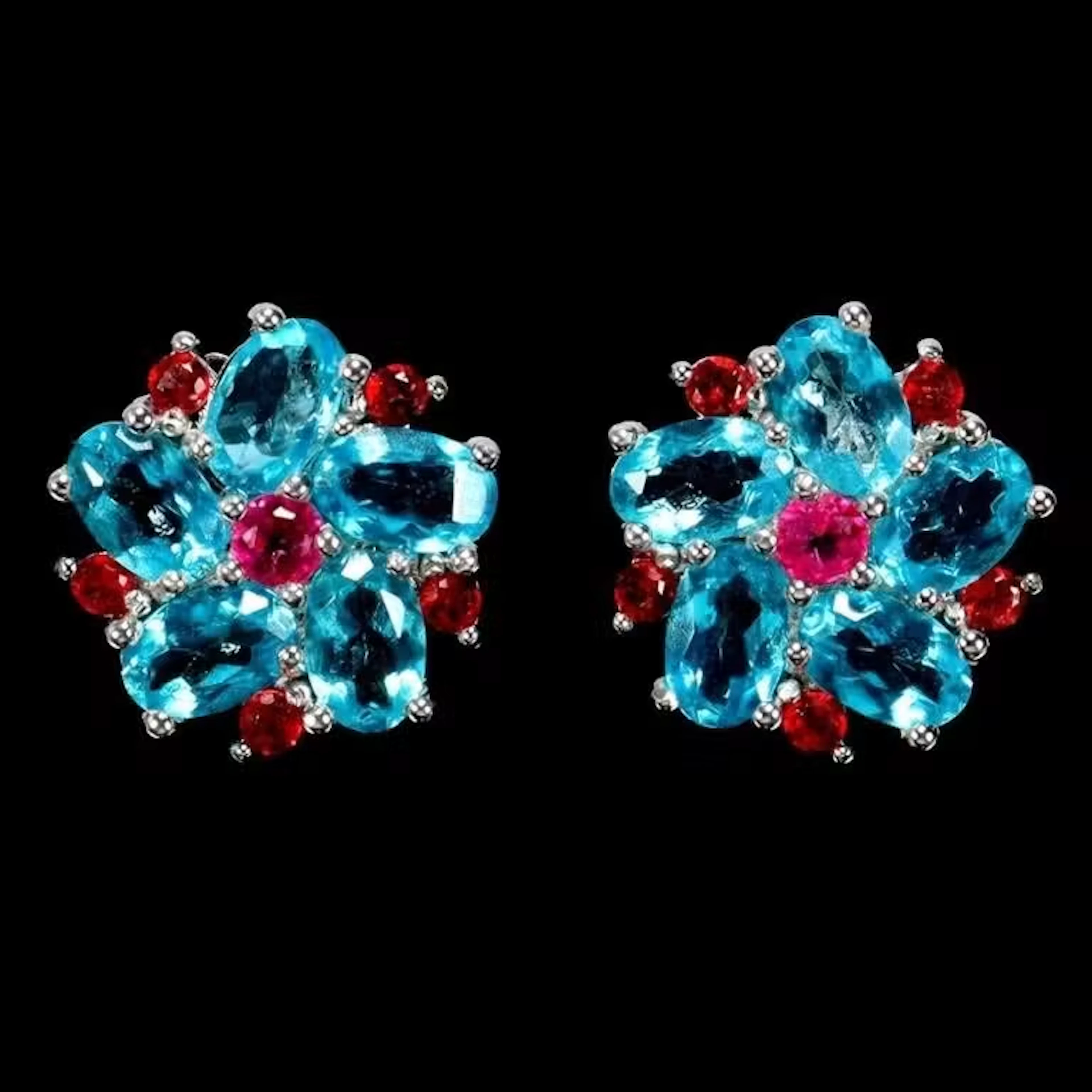 Natural Brazil Paraiba Blue Topaz Earrings
