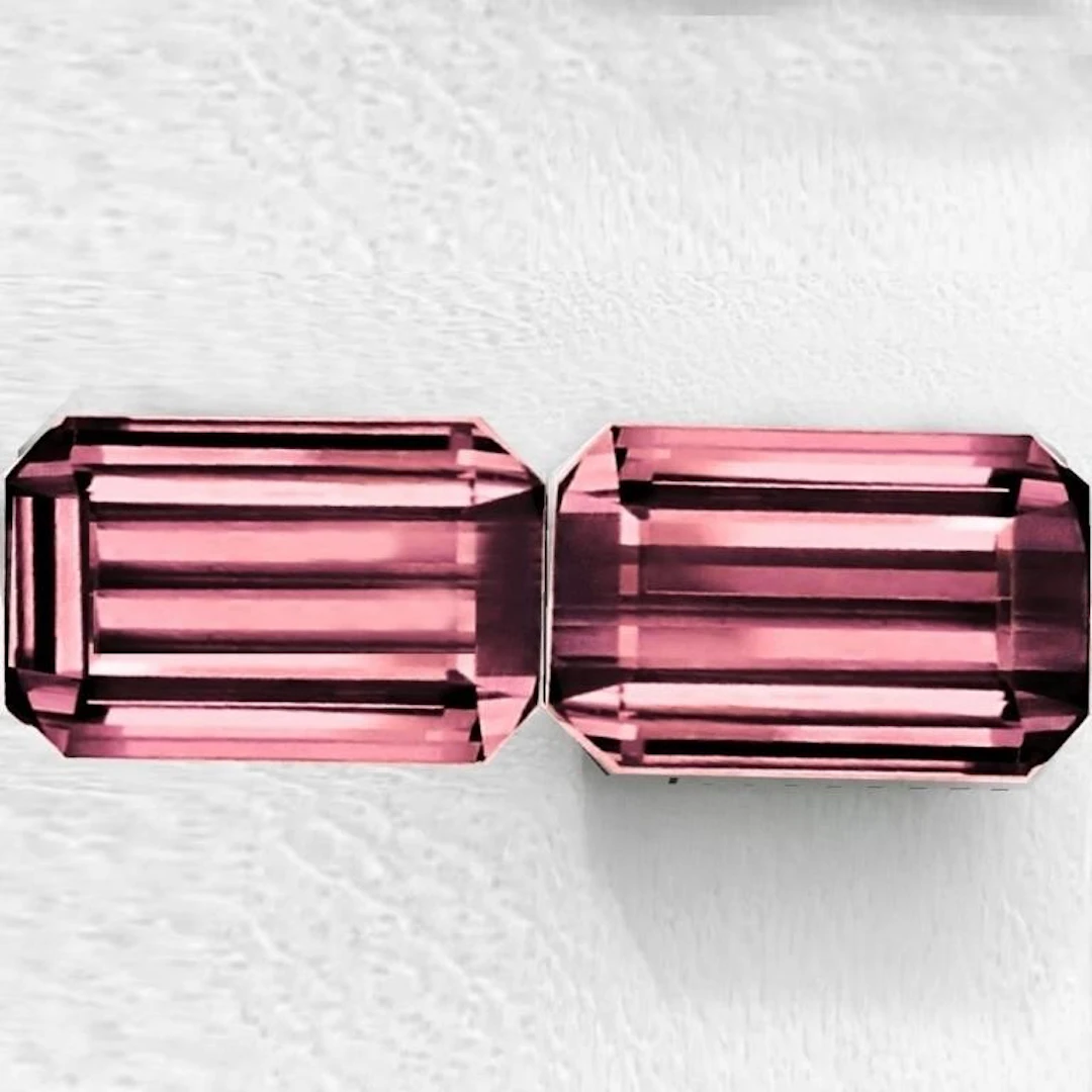 Natural Peach Pink Tourmaline Pair 2.15 Cts { Fla