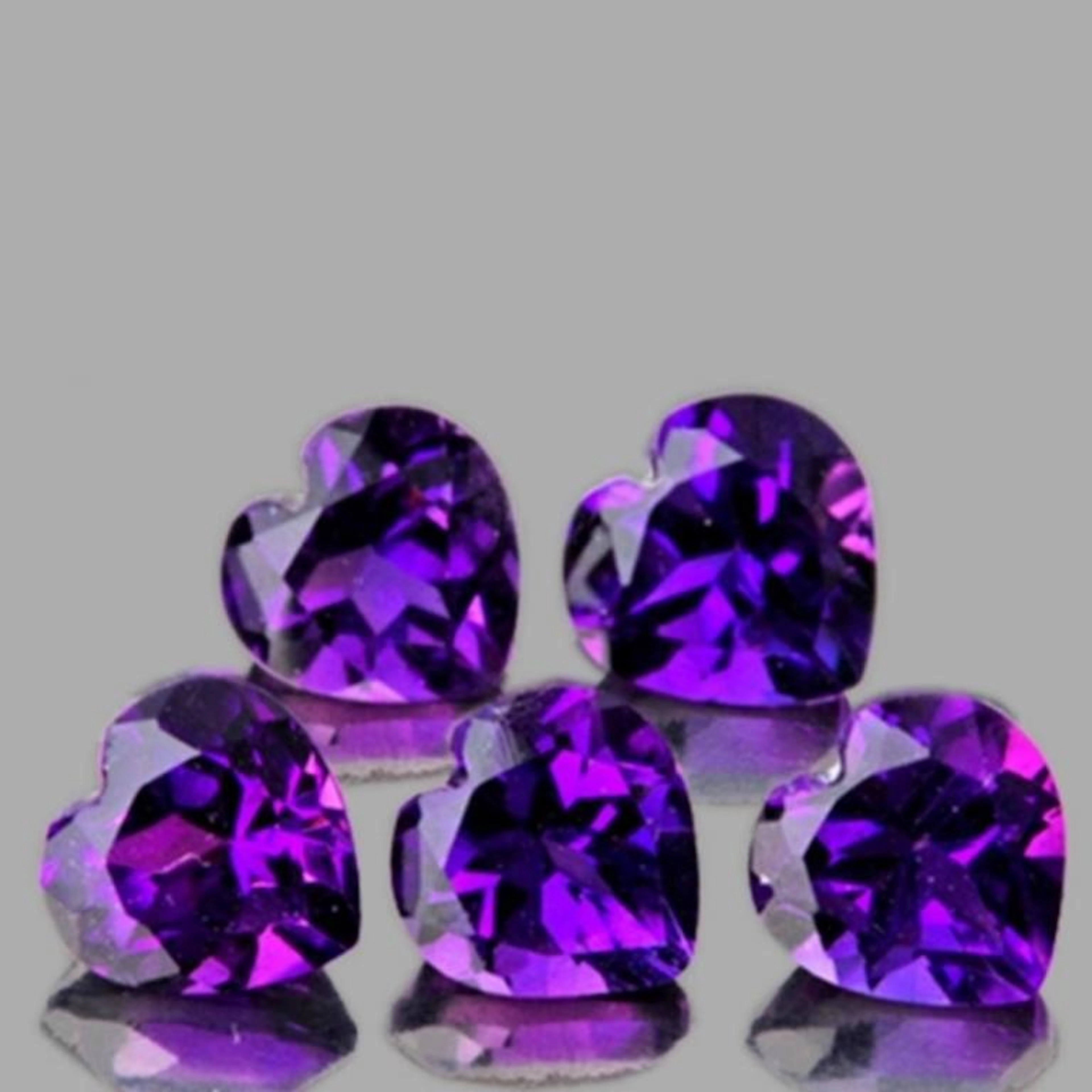 Natural Purple Amethyst Hearts [Flawless-VVS]