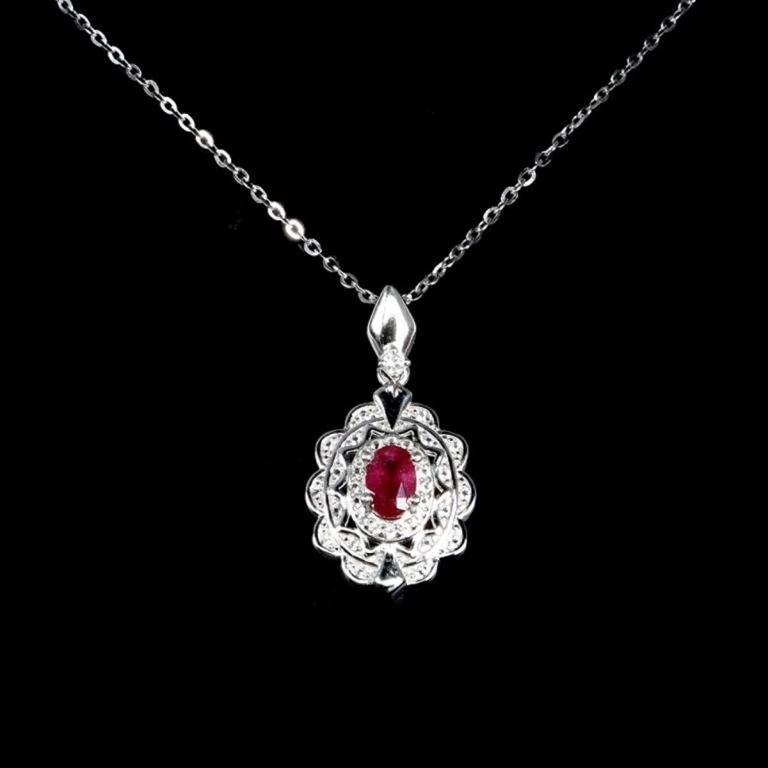 Natural Pigeon Blood Red Ruby Necklace