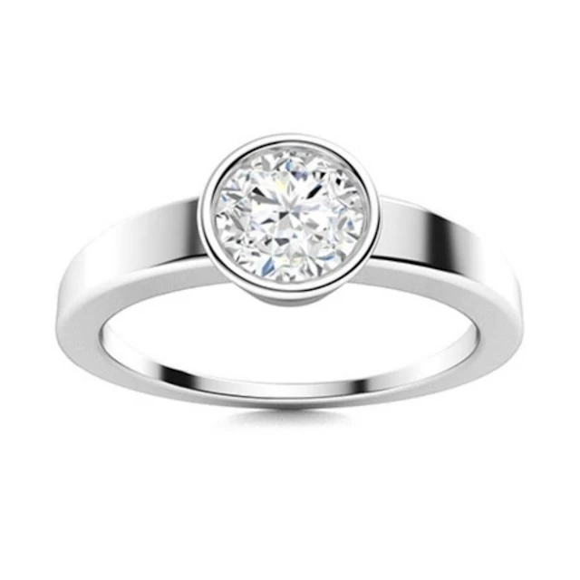 Gold & Brilliant White Diamond 2 Cts Ring - E/VVS