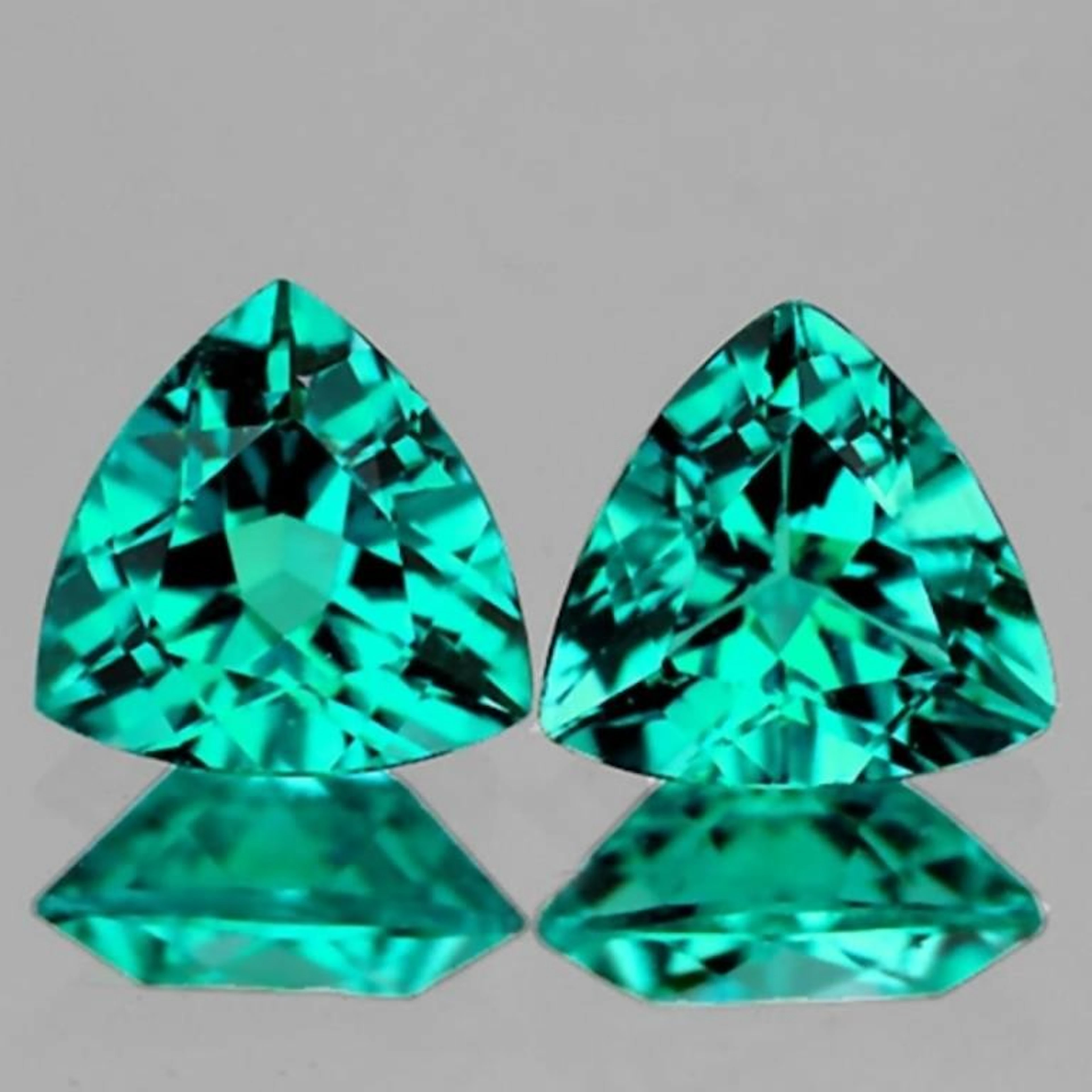 Natural Emerald Bluish/Green Brazil Apatite Pair{F
