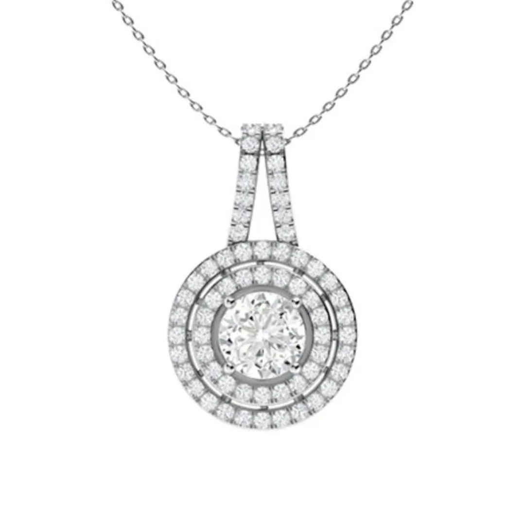 Gold & White Diamonds 3 Cts Necklace - E/VVS