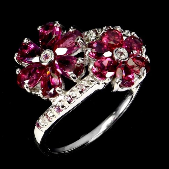 Natural Rhodolite Garnet Ring