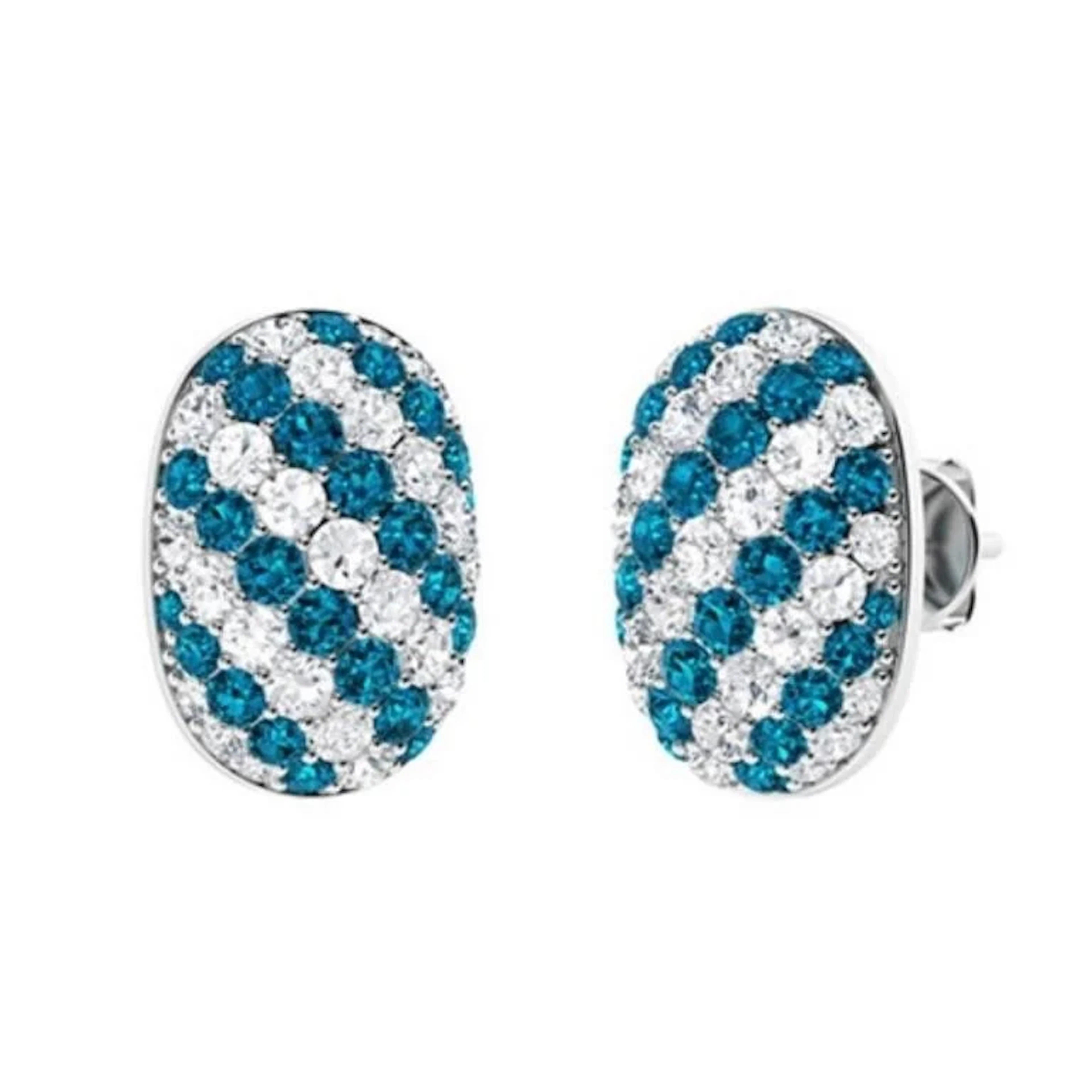 Gold Natural London Topaz Diamonds EarStuds