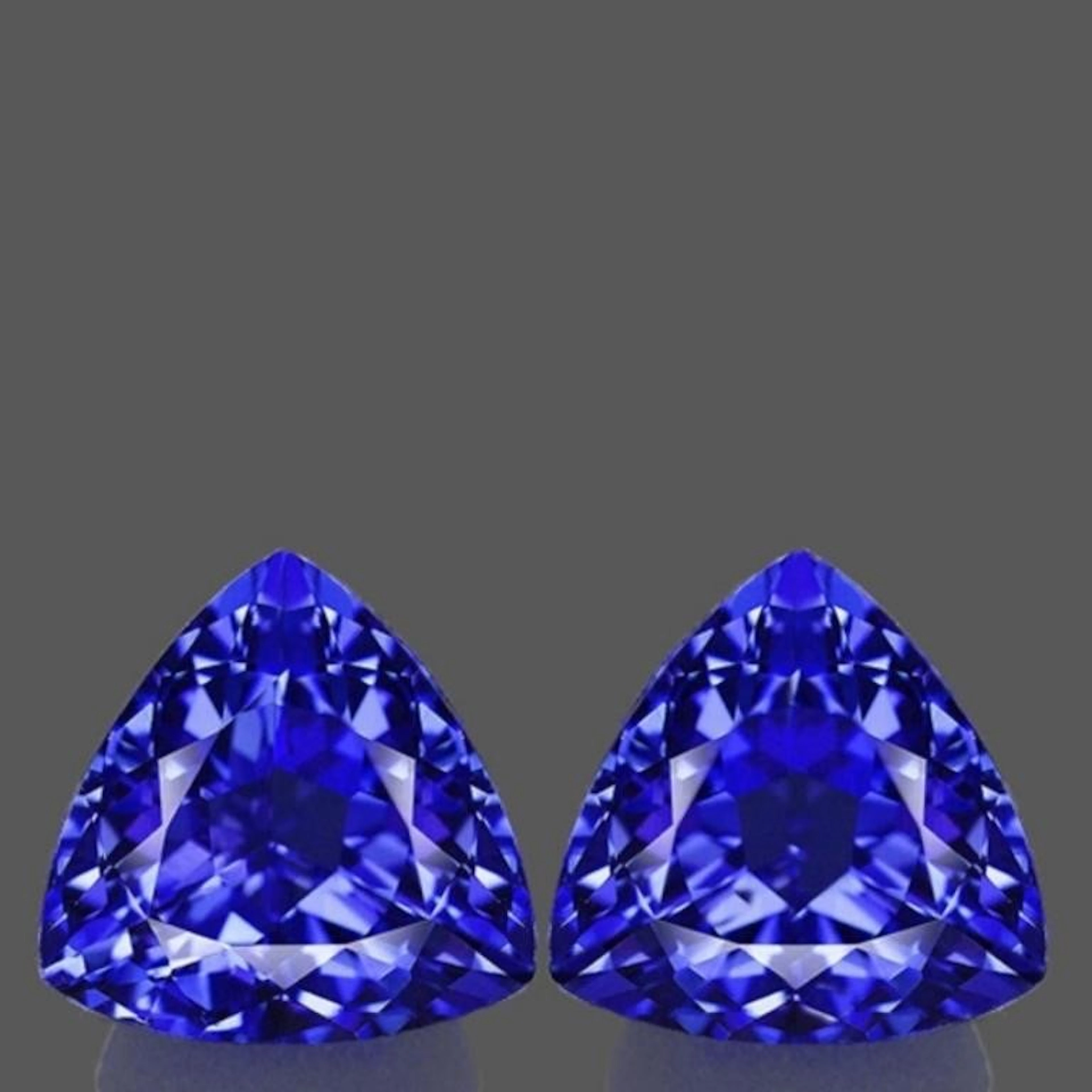 Natural Trillion Purple Blue Tanzanite Pair [Flawl