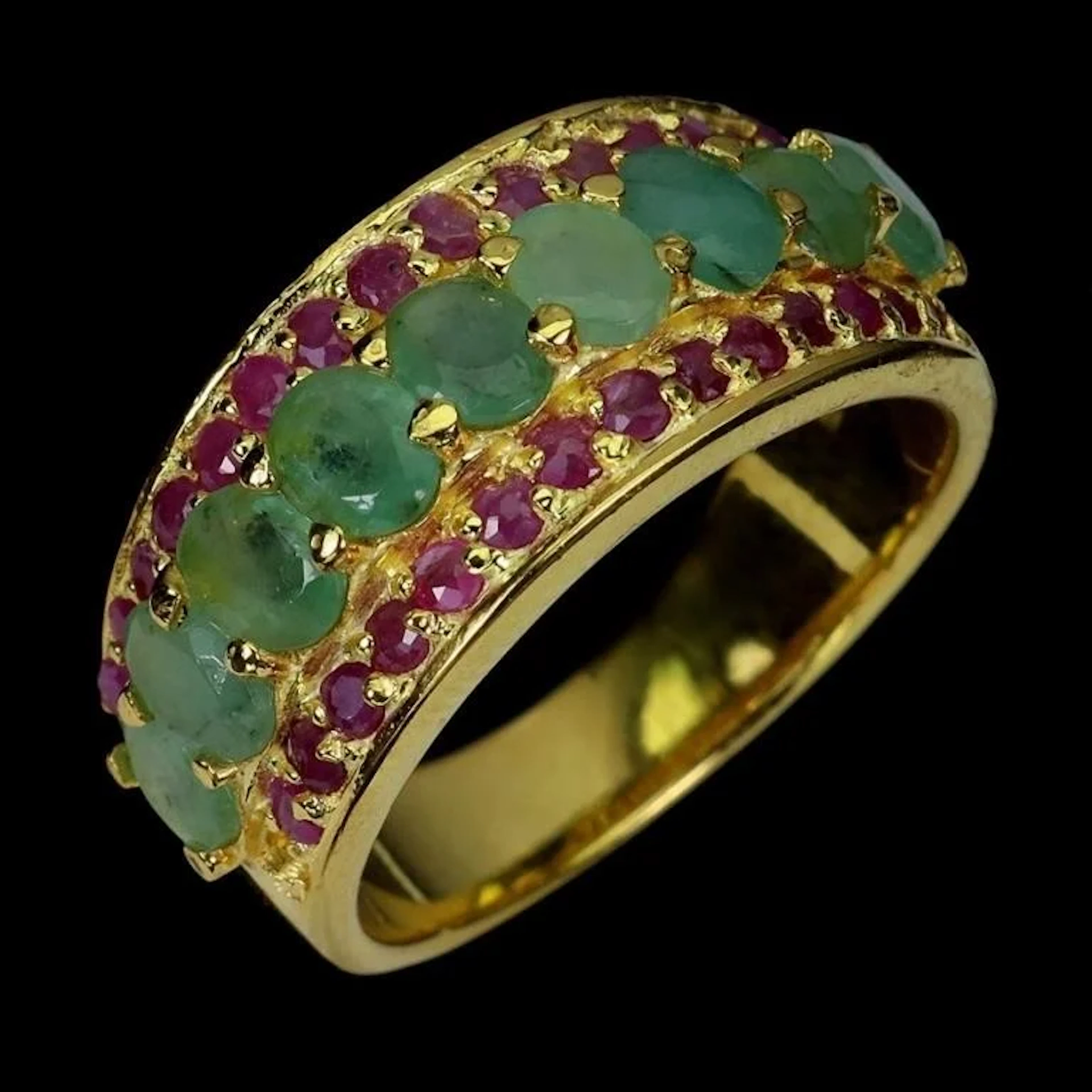 Natural Colombian Emerald & Ruby Ring