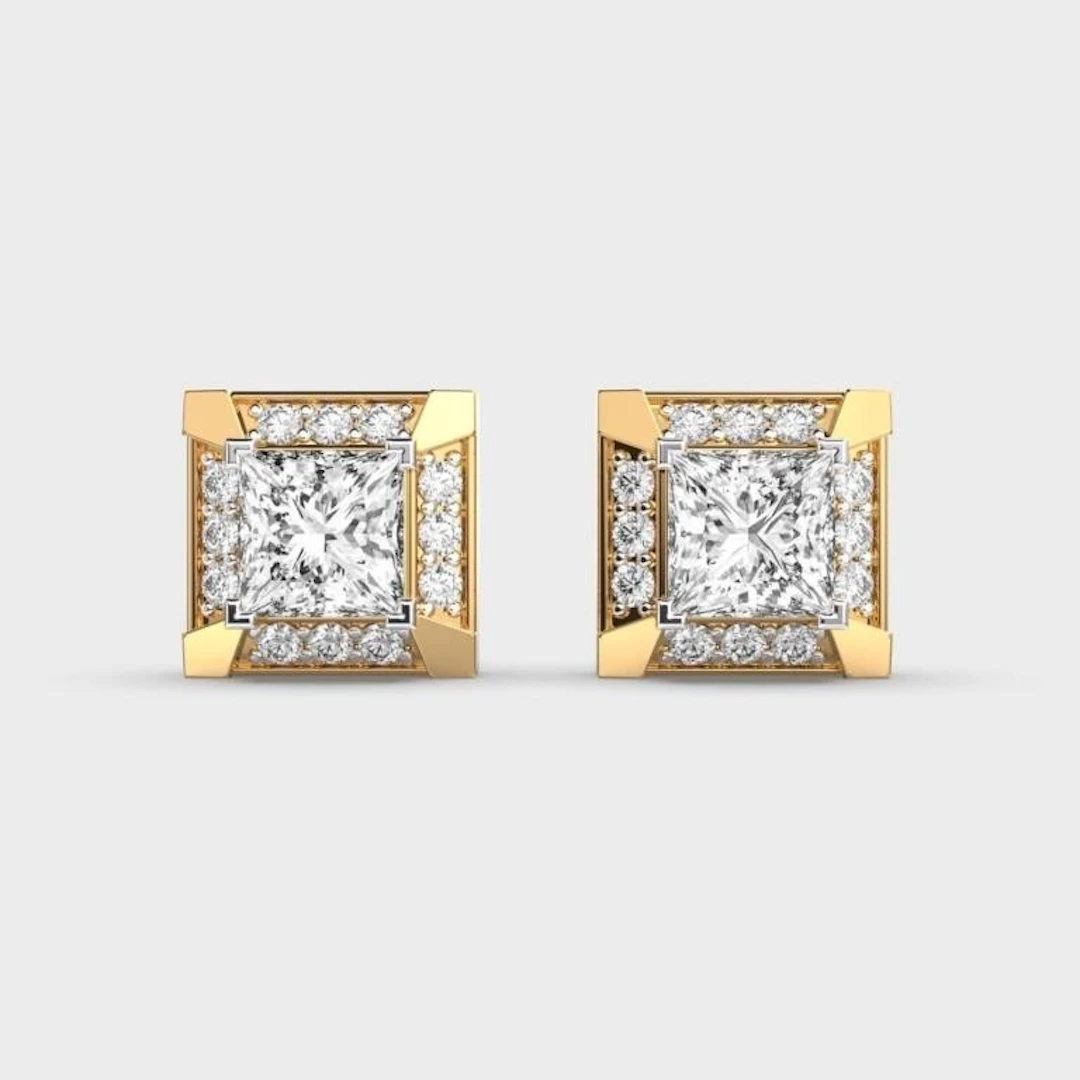 Gold & White Diamonds 5 CtsEar Studs