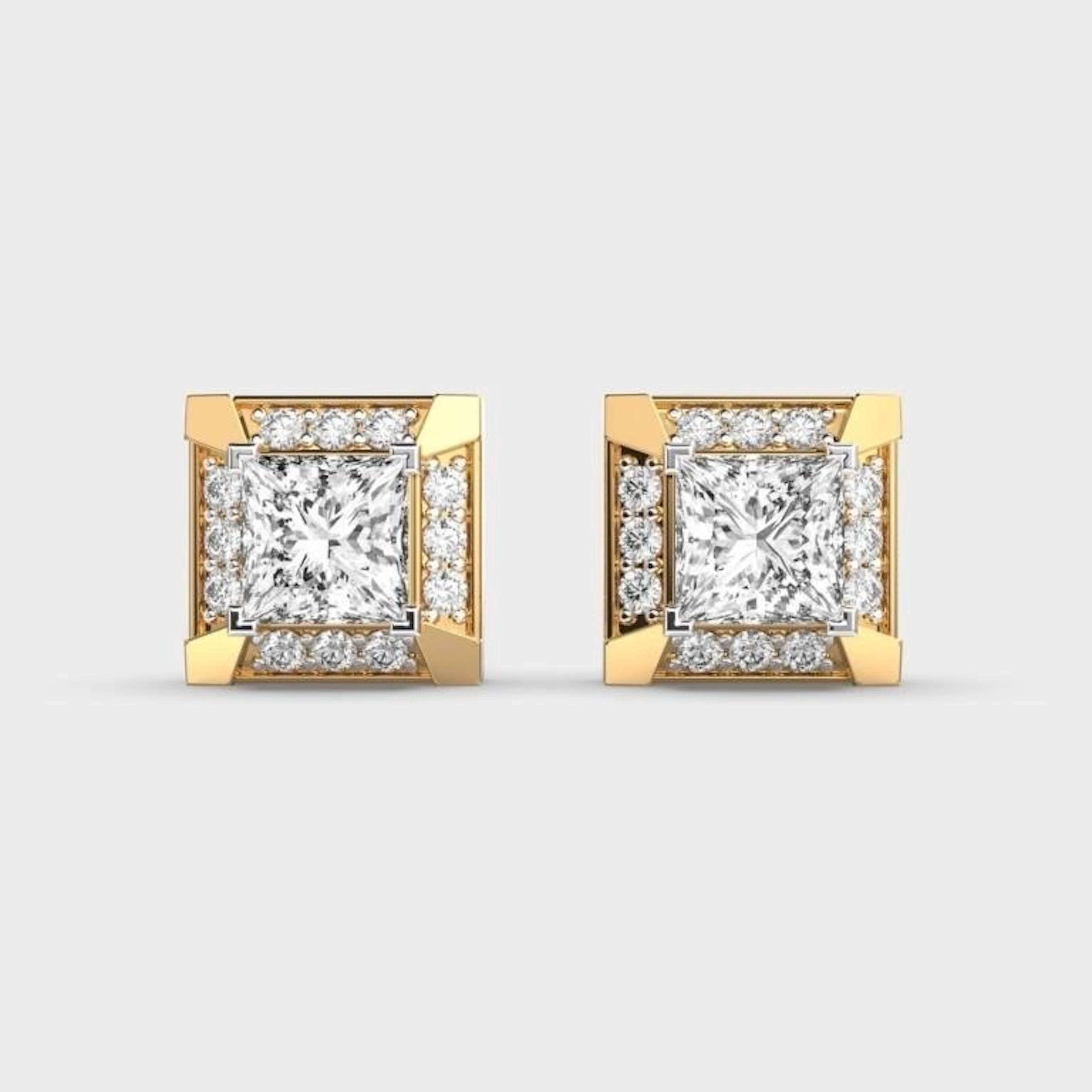 Gold & White Diamonds 5 CtsEar Studs