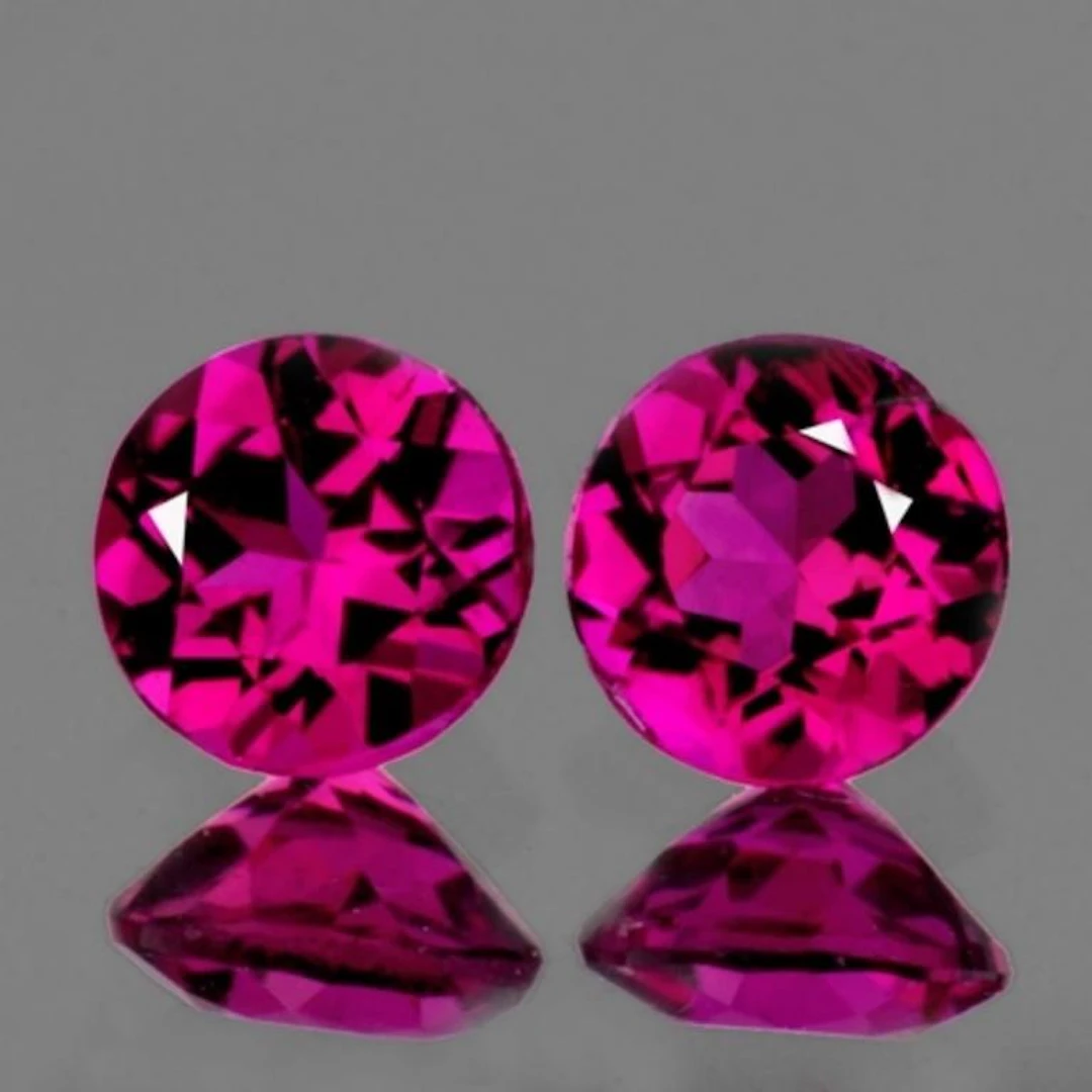 Natural Intense Pink Red Rubellite Pair {VVS}