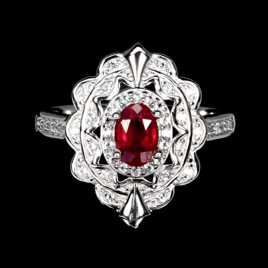 Natural Pigeon Blood Red Ruby Ring