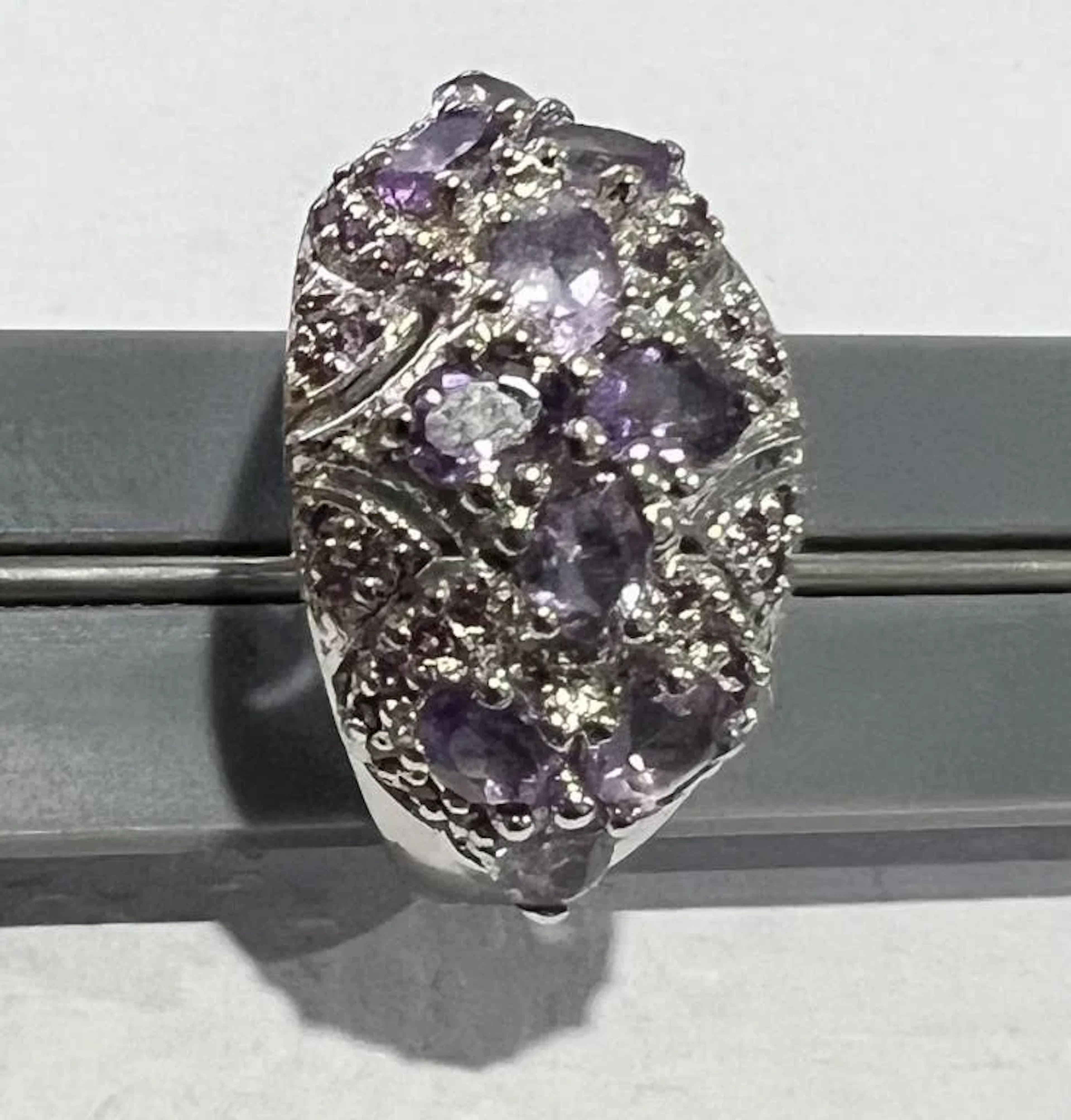 Natural Brazil Purple Amethyst Ring