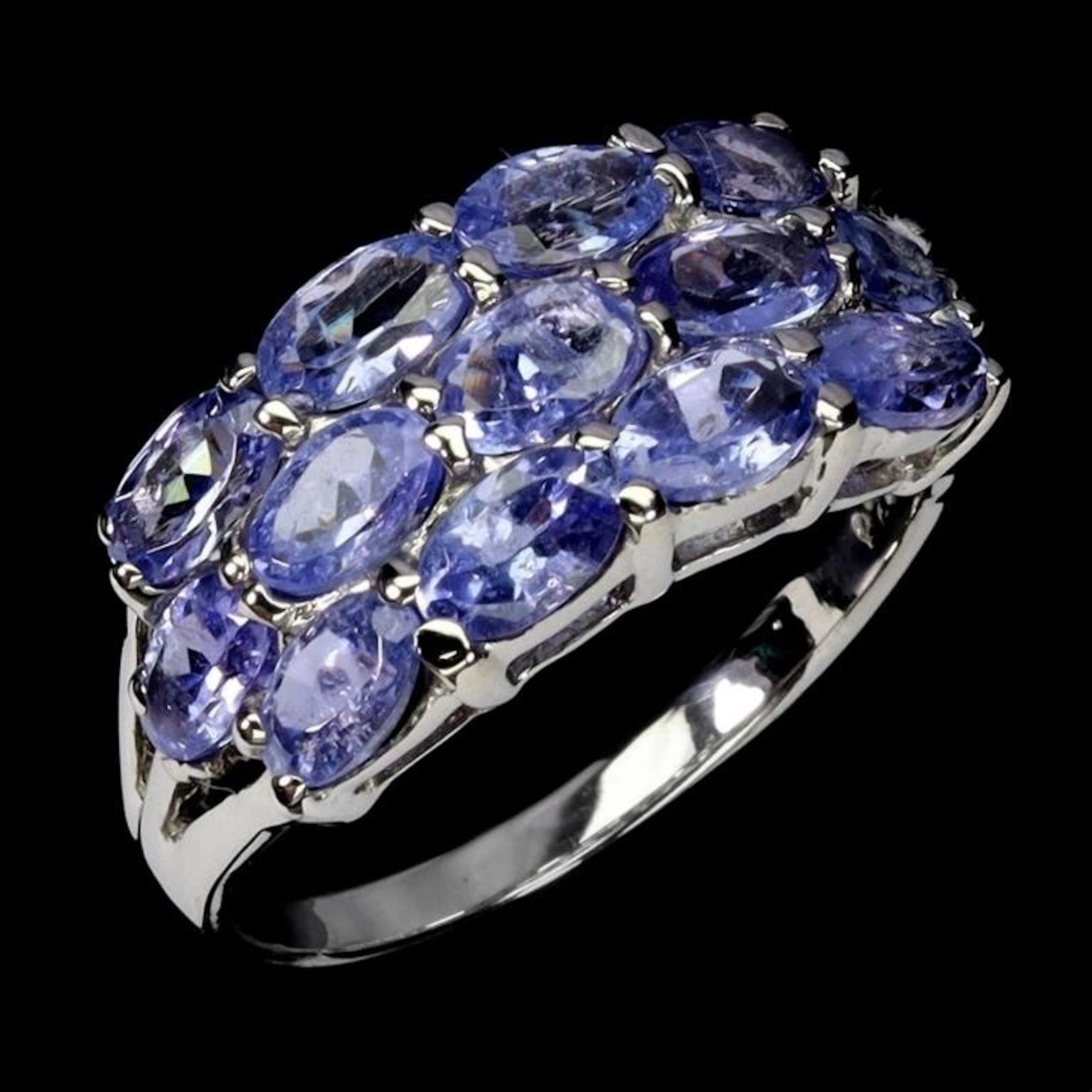 Natural Oval Purple Tanzanite Ring